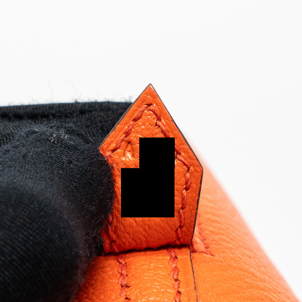 HERMES MINI BOLIDE CHEVRE MYSORE POPPY ORANGE GHW
