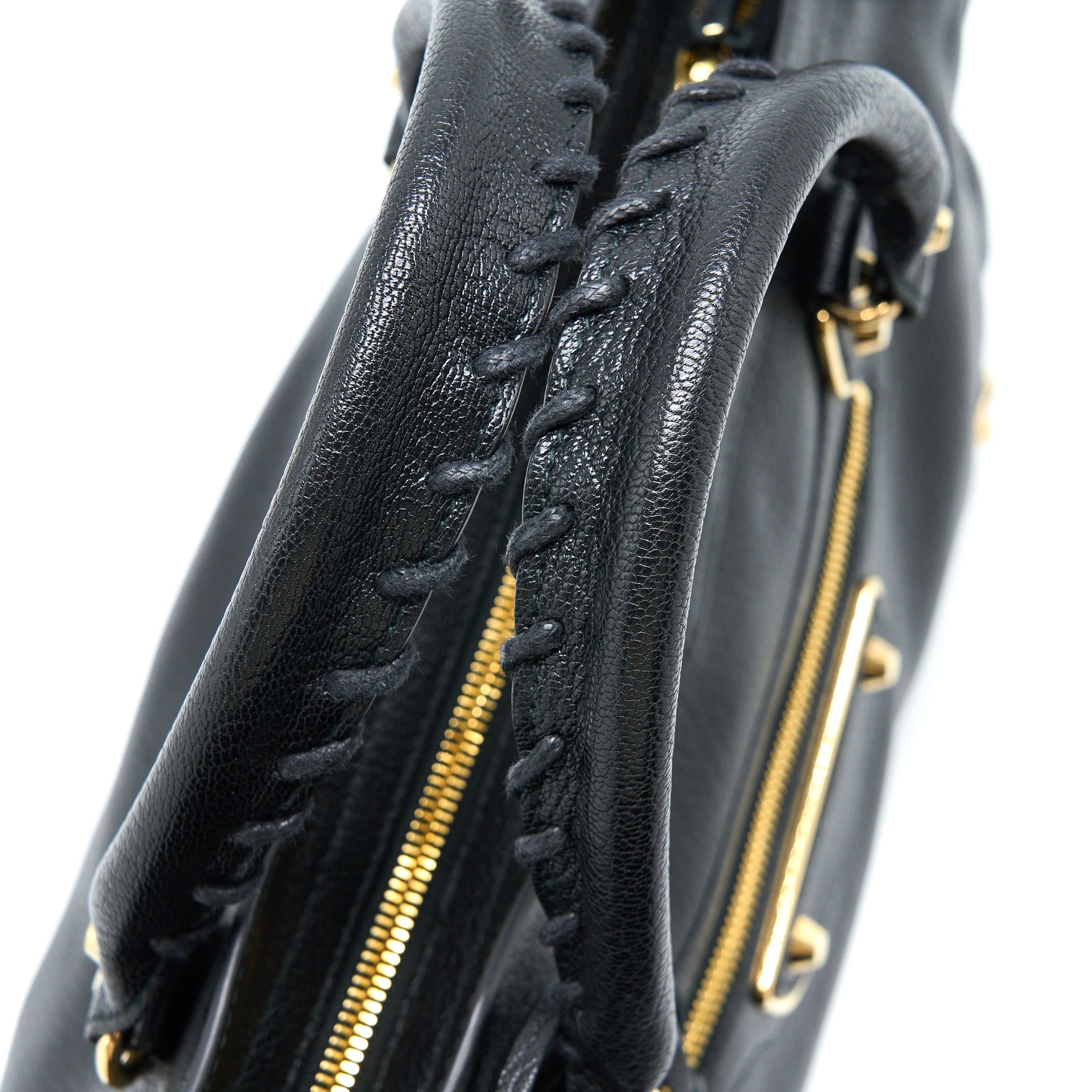 BALENCIAGA EDGE CITY BAG GOATSKIN BLACK GHW
