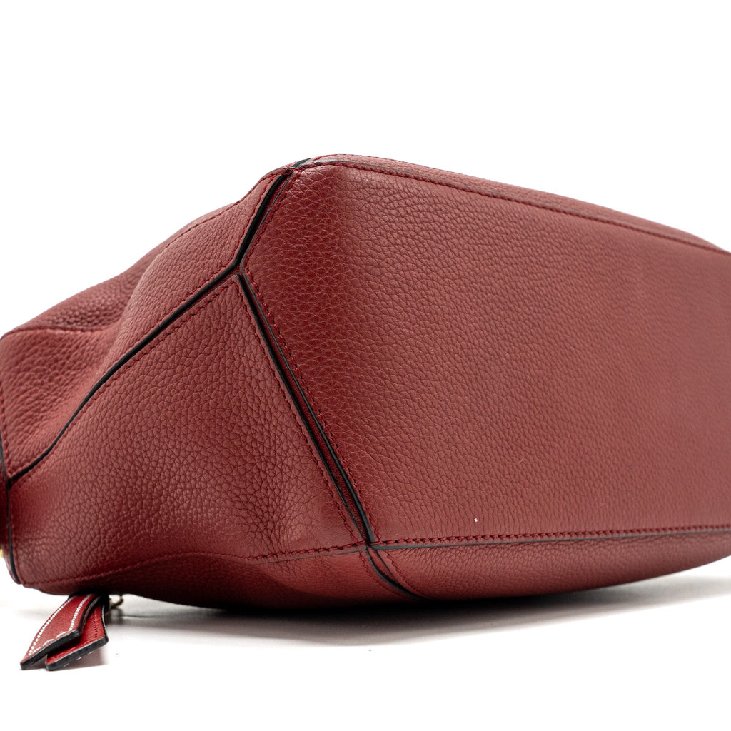 LOEWE SMALL PUZZLE GRAINED CALFSKIN RED GHW