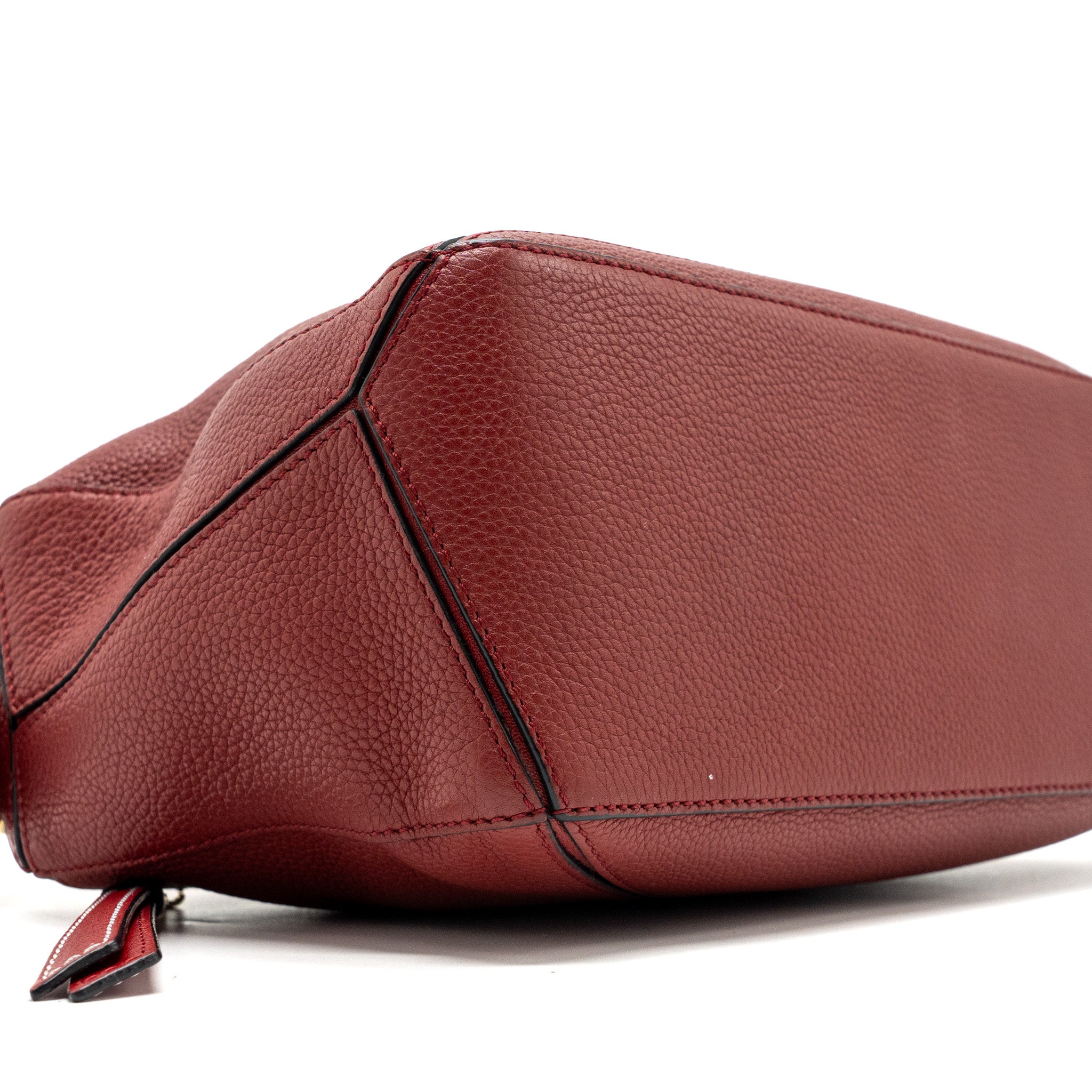LOEWE SMALL PUZZLE GRAINED CALFSKIN RED GHW