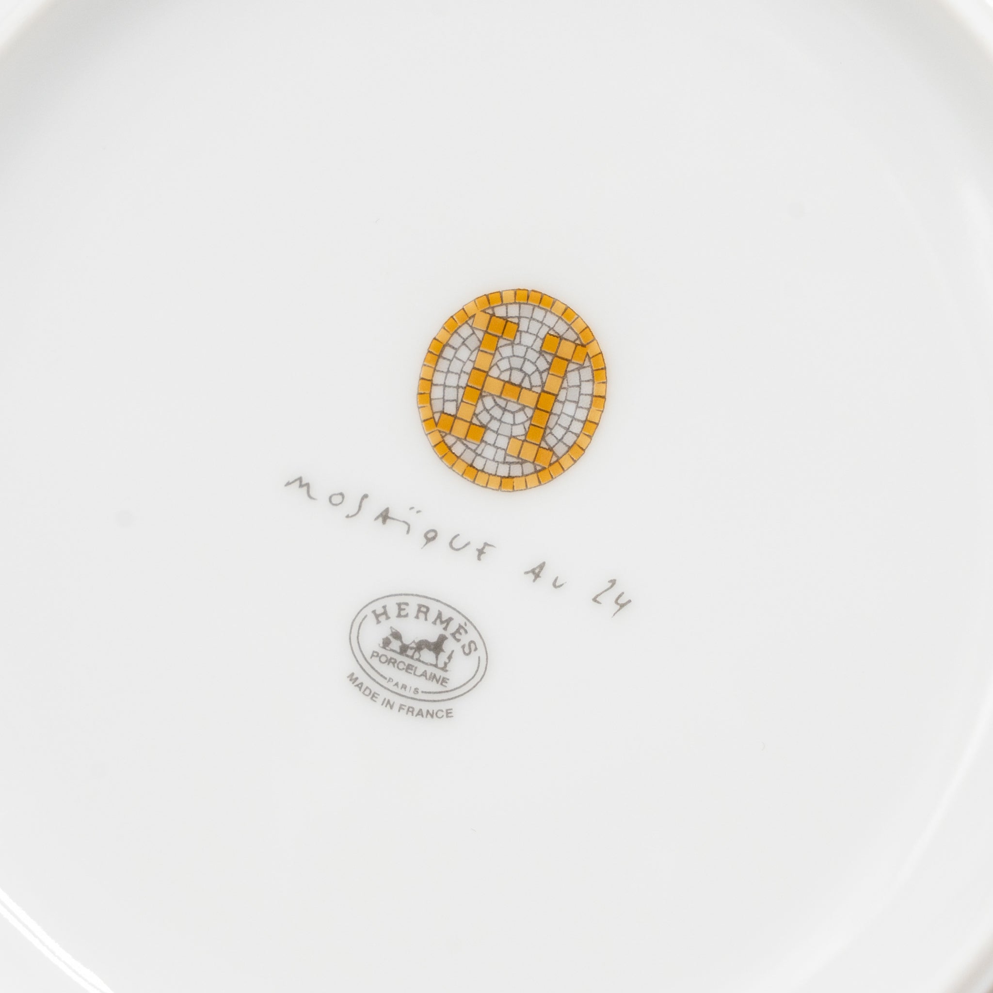 HERMES ASSIETTE CALOTTE MOSAIQUE AU 24 GOLD HOLLOW DISH MULTICOLOUR (SELL IN A SET)