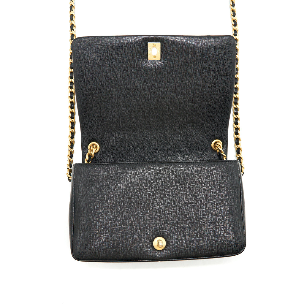 CHANEL SEASONAL FLAP BAG CAVIAR BLACK GHW