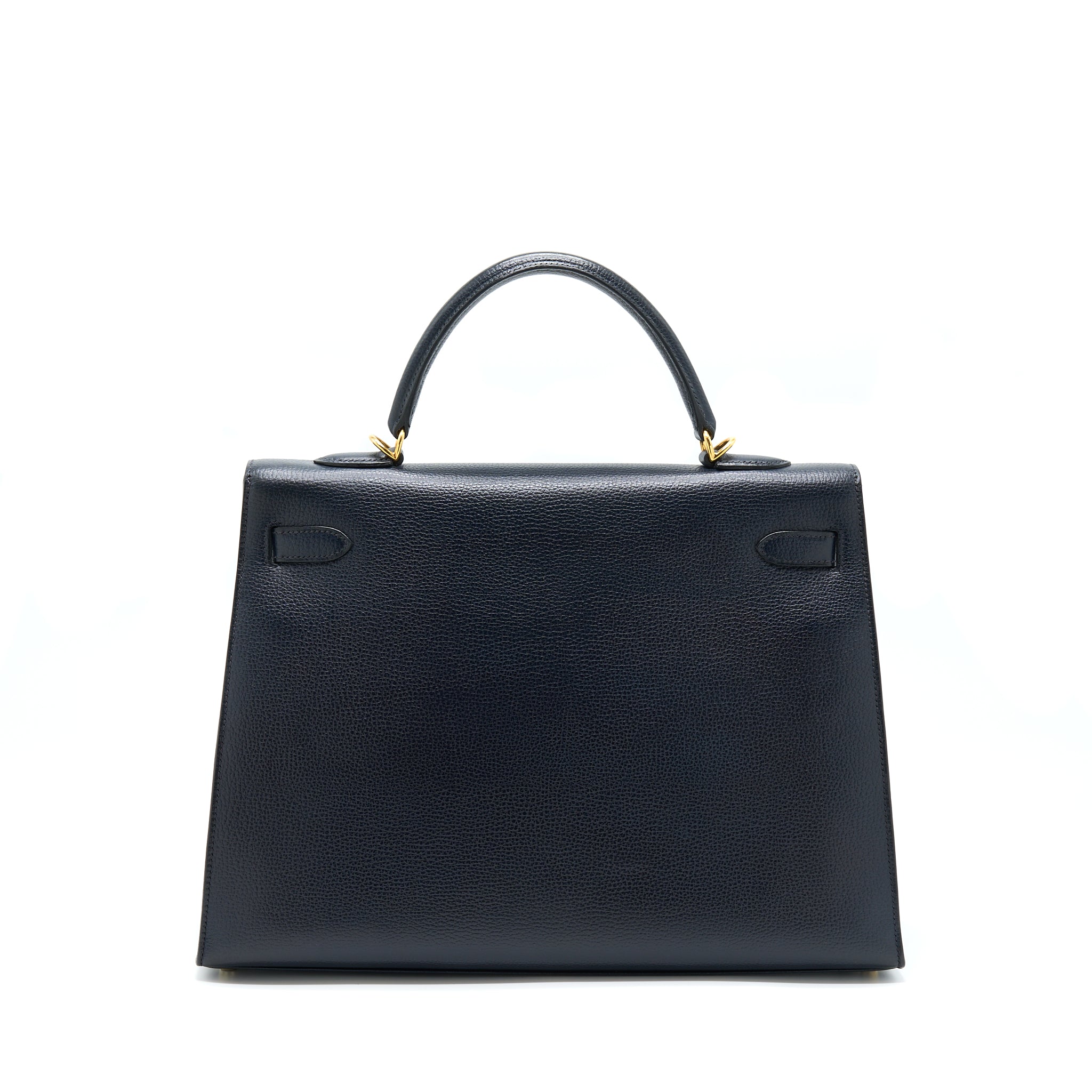 HERMES KELLY 35 SELLIER VACHE LIEGEE BLEU INDIGO GHW