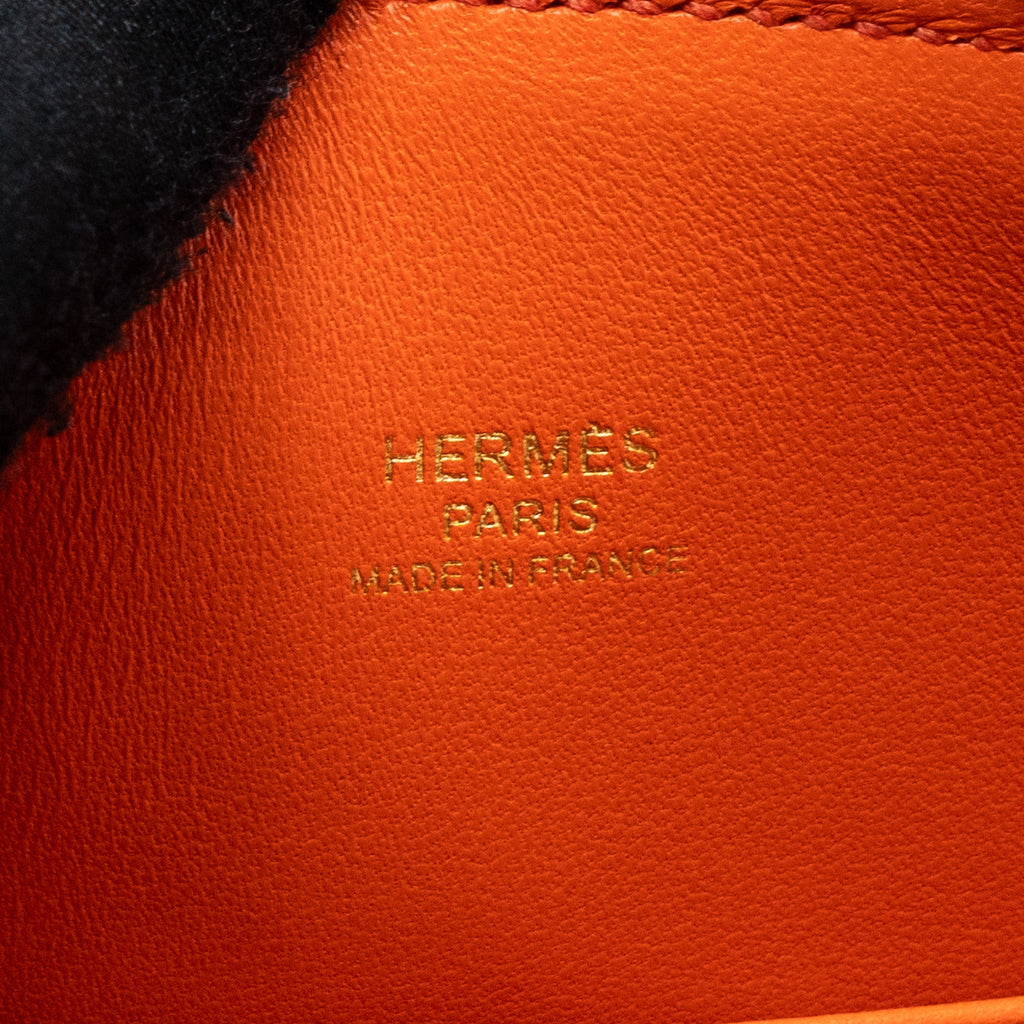 HERMES MINI BOLIDE CHEVRE MYSORE POPPY ORANGE GHW