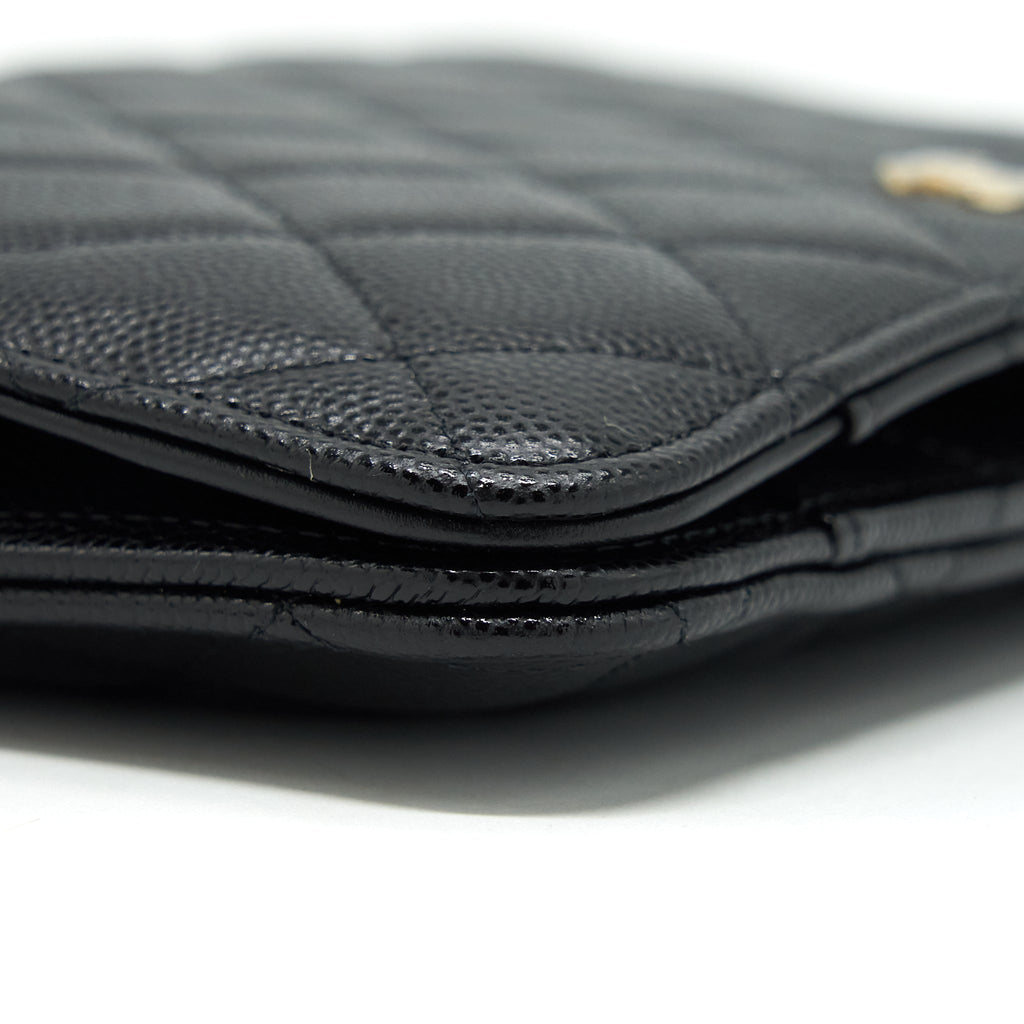 CHANEL 2 IN 1 WALLET ON CHAIN CAVIAR BLACK GHW