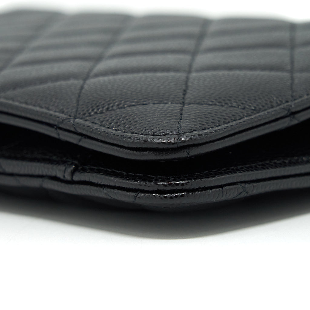 CHANEL 2 IN 1 WALLET ON CHAIN CAVIAR BLACK GHW