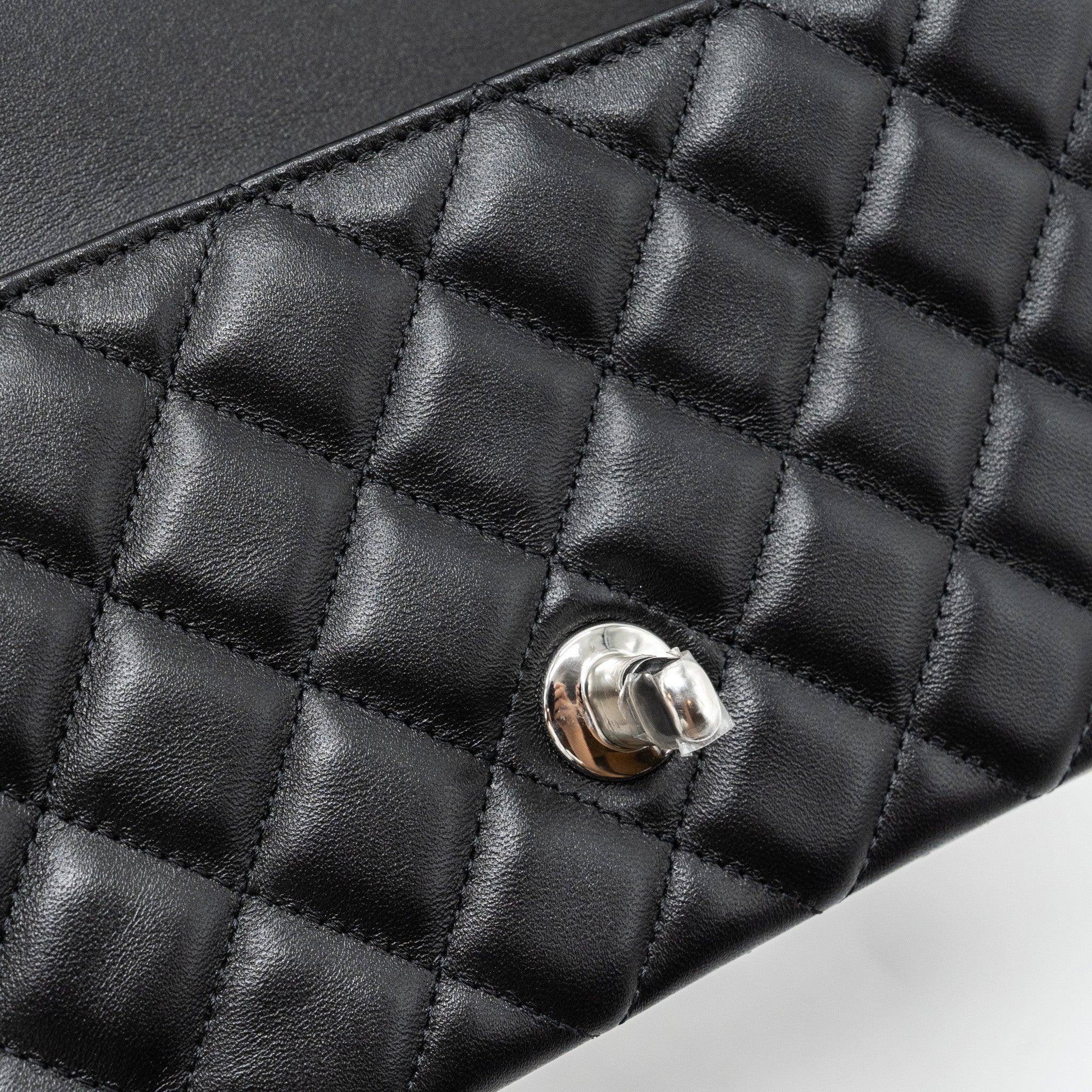CHANEL CLASSIC MINI RECTANGULAR FLAP BAG LAMBSKIN BLACK SHW (MICROCHIP)
