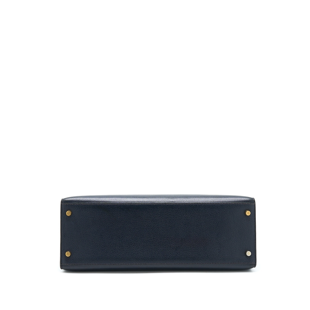HERMES KELLY 35 SELLIER VACHE LIEGEE BLEU INDIGO GHW