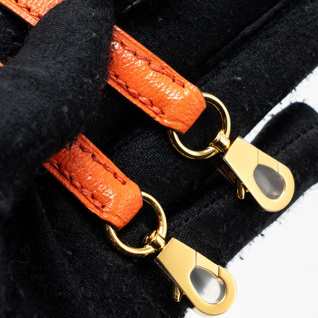HERMES MINI BOLIDE CHEVRE MYSORE POPPY ORANGE GHW