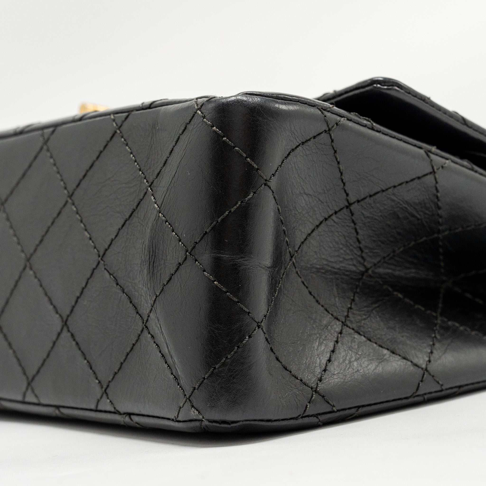 CHANEL LARGE 2.55 226 REISSUE DOUBLE FLAP BAG AGED CALFSKIN BLACK GHW