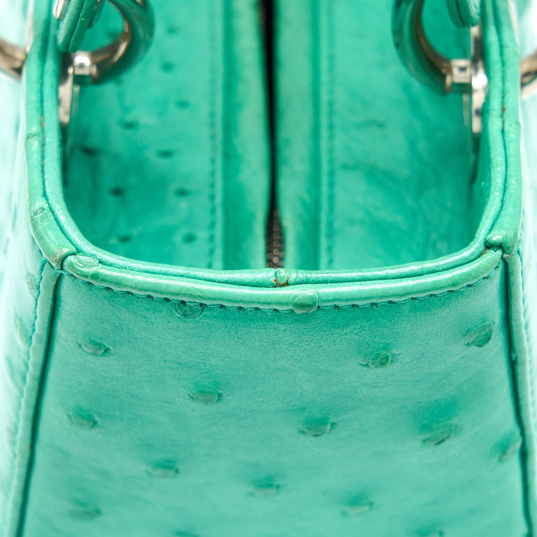 DIOR MEDIUM LADY DIOR OSTRICH GREEN SHW