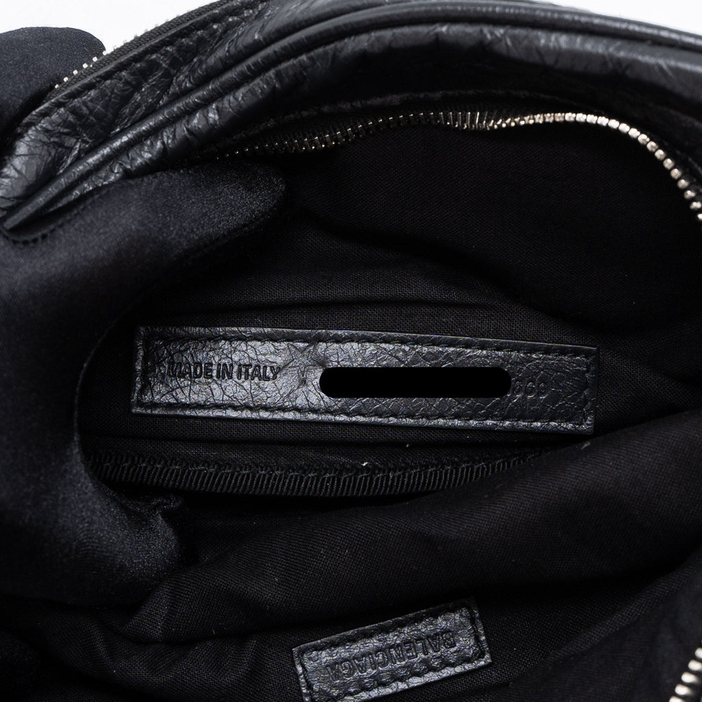BALENCIAGA EUROPA BELT BAG CALFSKIN BLACK/RED SHW