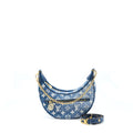 LOUIS VUITTON HALF-MOON LOOP BAGUETTE HANDBAG DENIM BLUE GHW
