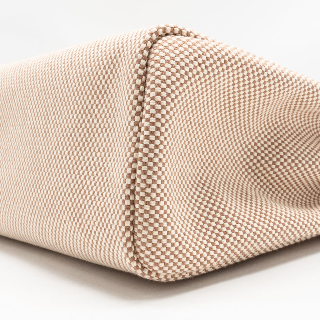 HERMES HERBAG 31 ZIP BAG CANVAS/HUNTER LEATHER ECRU-BEIGE/FAUV GHW