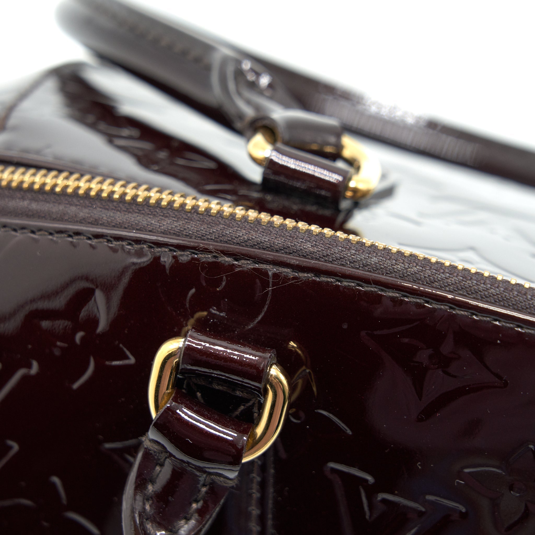 LOUIS VUITTON BOWLING TOTE SHOULDER BAG PATENT LEATHER