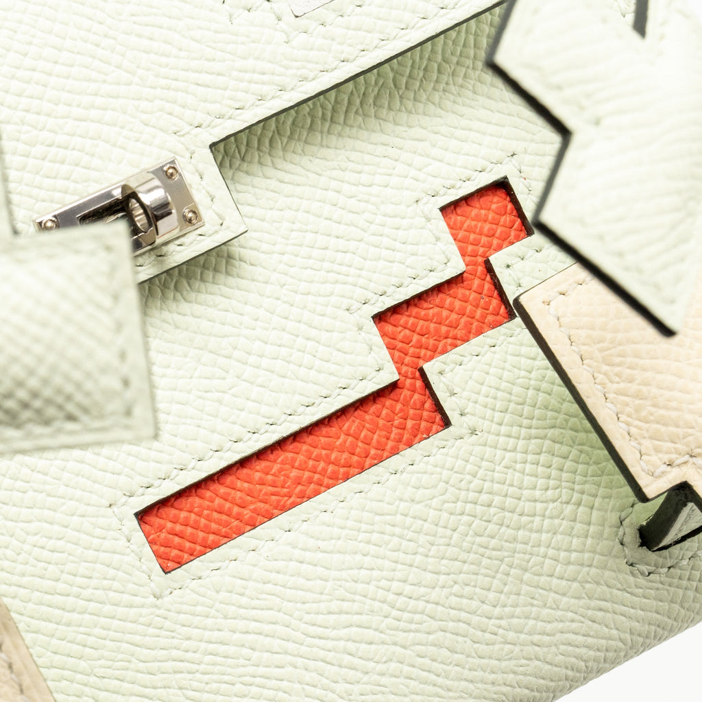 HERMES KELLY DOLE PICTO EPSOM VERT FIZZ / NATA / ROSE TEXAS SHW