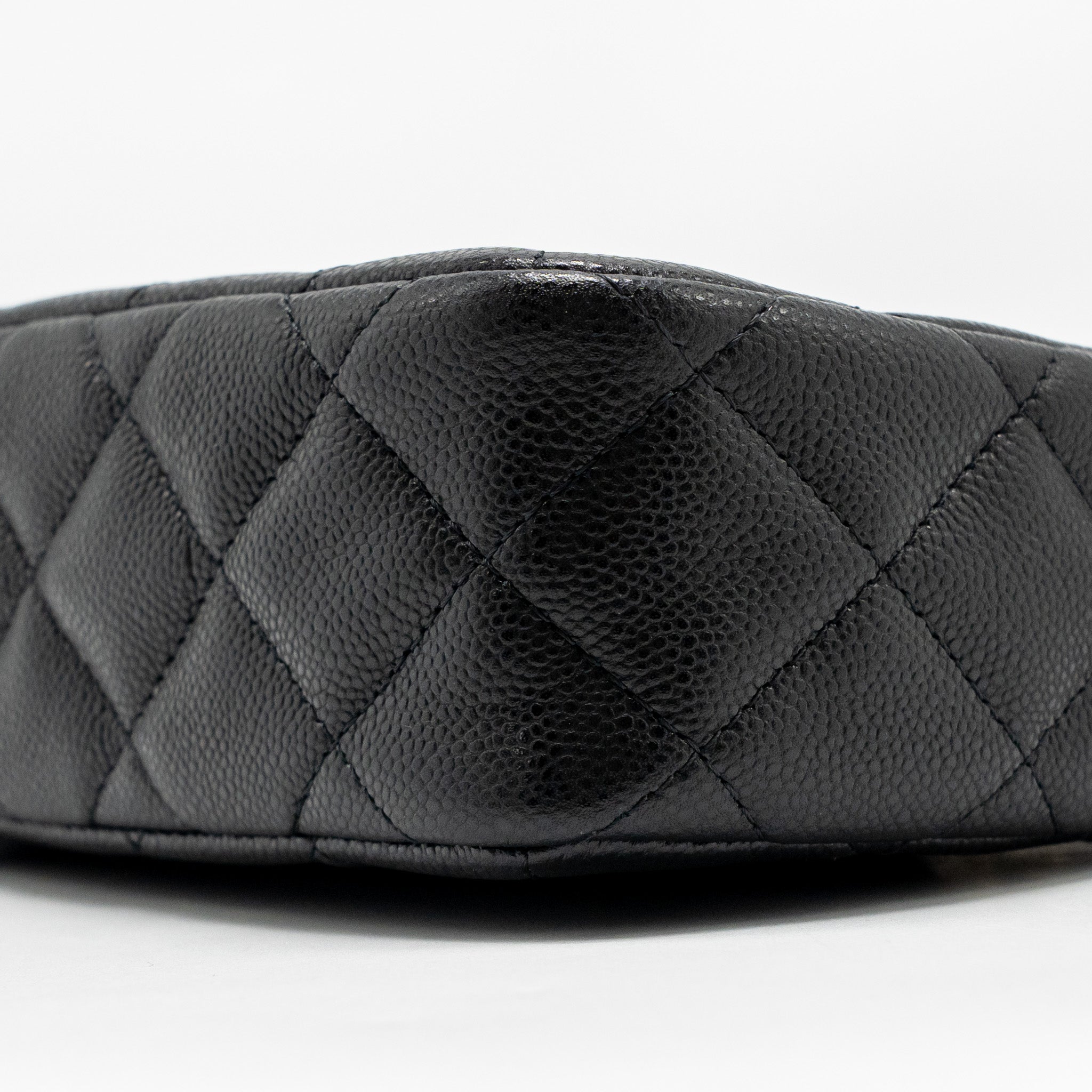 CHANEL 25A CLUTCH WITH CHAIN BAG CAVIAR BLACK LGHW