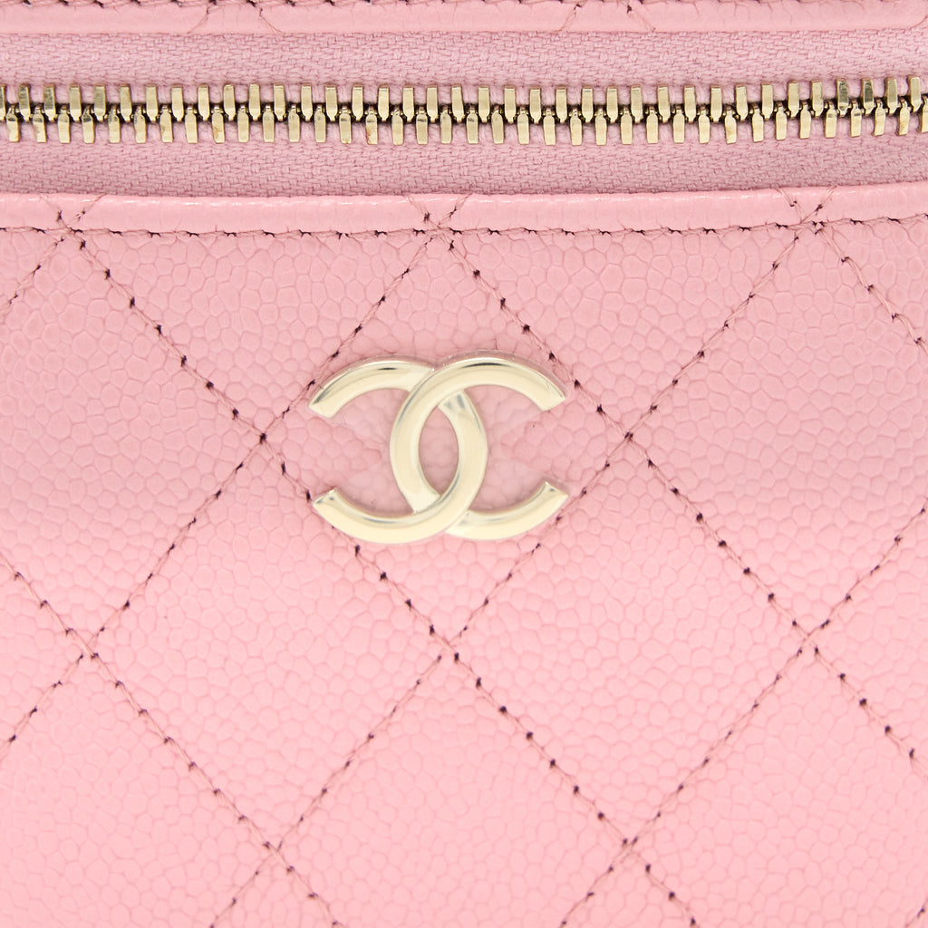 CHANEL MINI TOP HANDLE VANITY CASE CAVIAR PINK LGHW