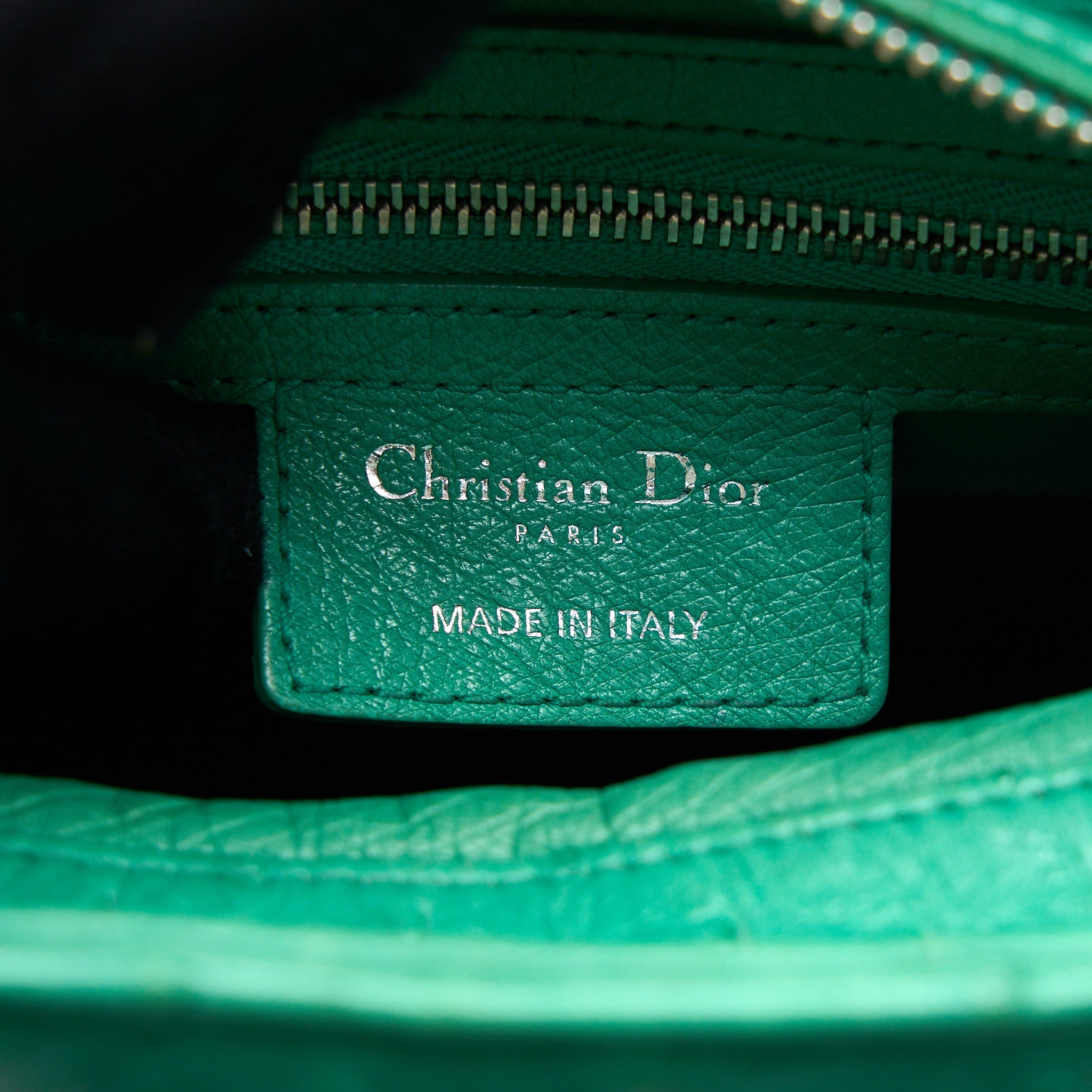 DIOR MEDIUM LADY DIOR OSTRICH GREEN SHW