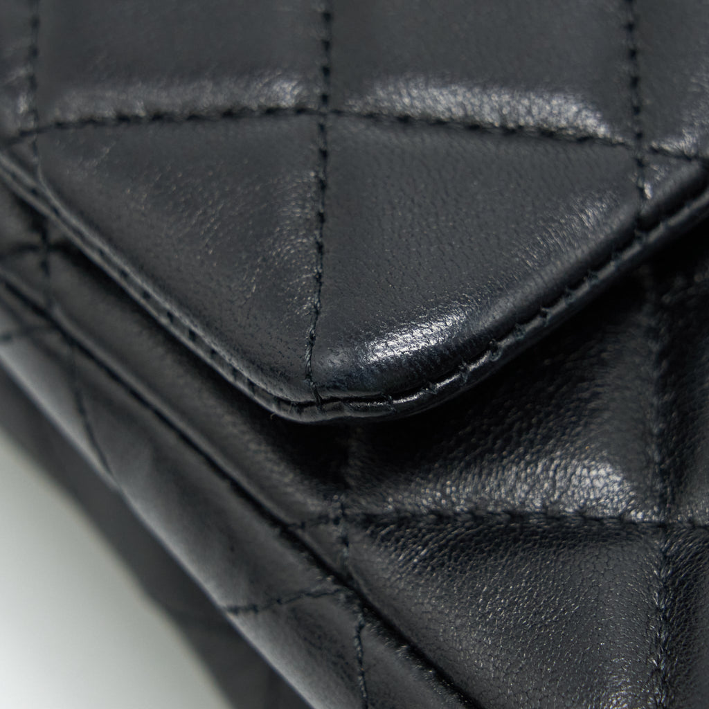 CHANEL MINI RECTANGULAR FLAP BAG LAMBSKIN BLACK GHW