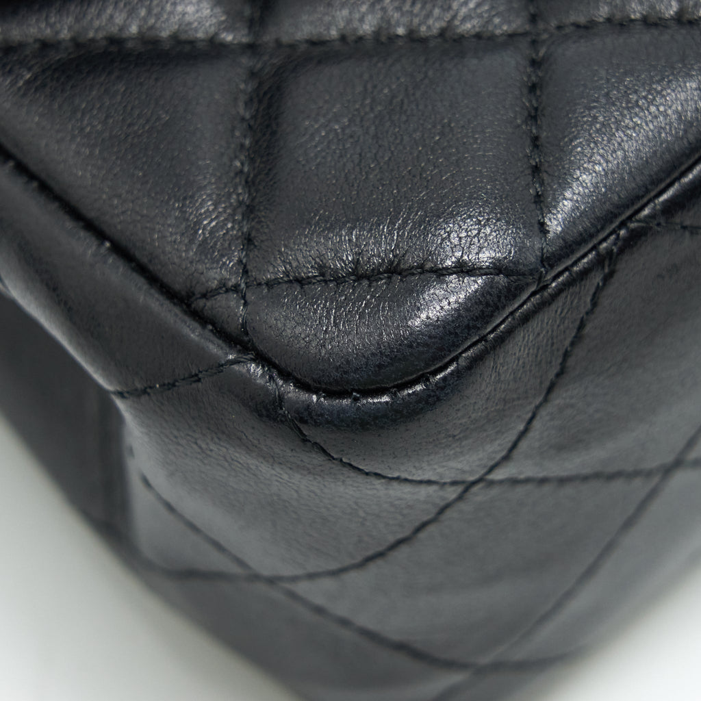 CHANEL MINI RECTANGULAR FLAP BAG LAMBSKIN BLACK GHW