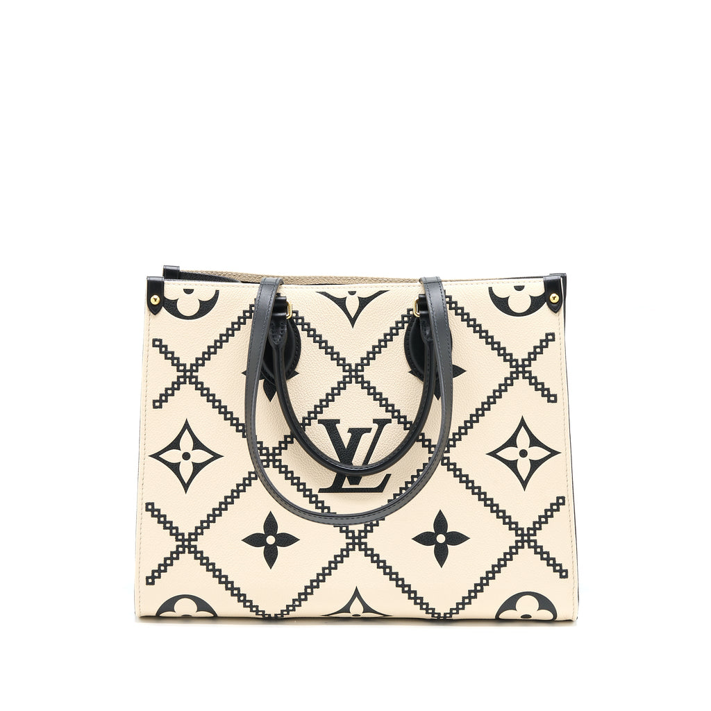 LOUIS VUITTON ONTHEGO MM EMPREINTE CREAM/ BLACK GHW (NEW VERSION)