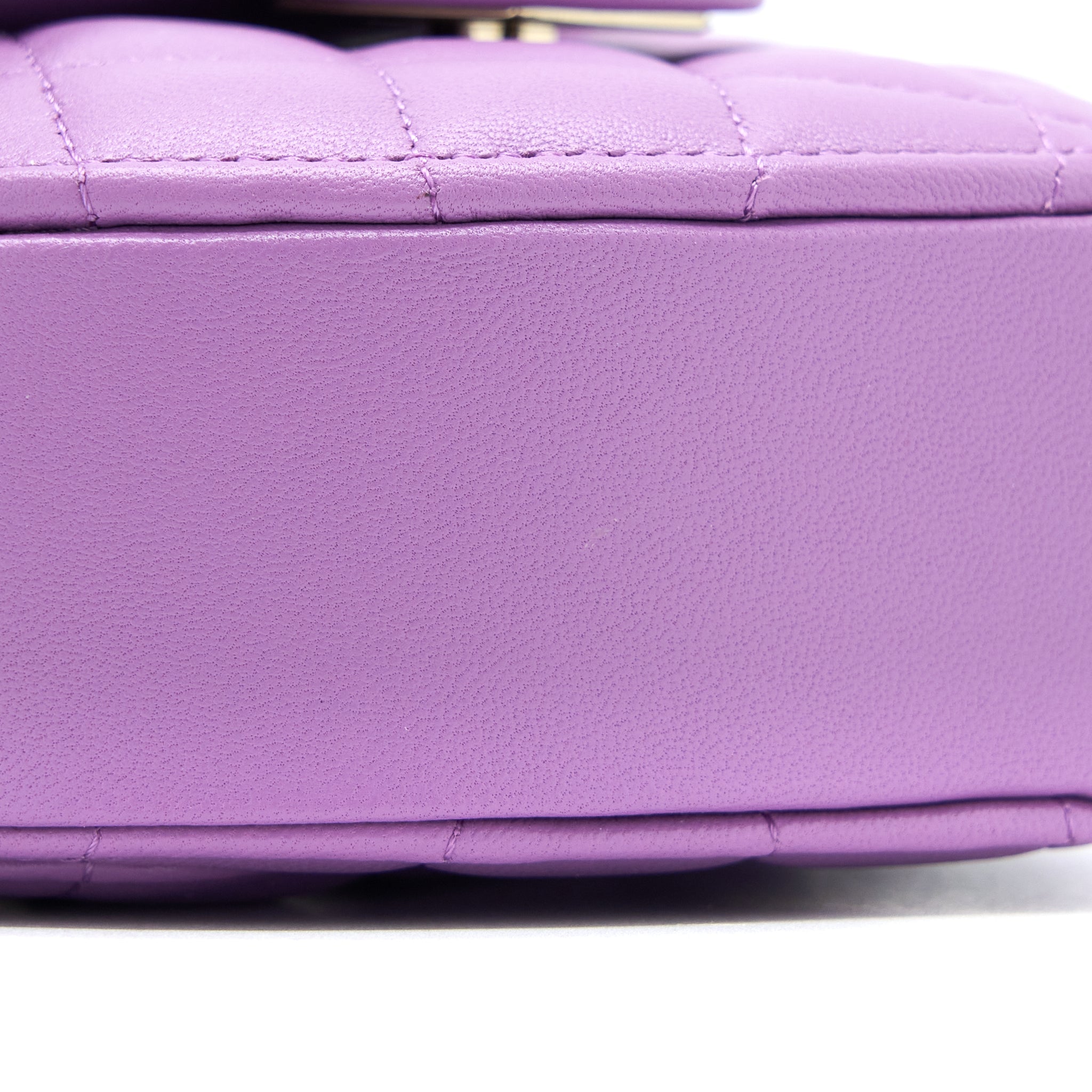 CHANEL SMALL HEART BAG LAMBSKIN PURPLE LGHW
