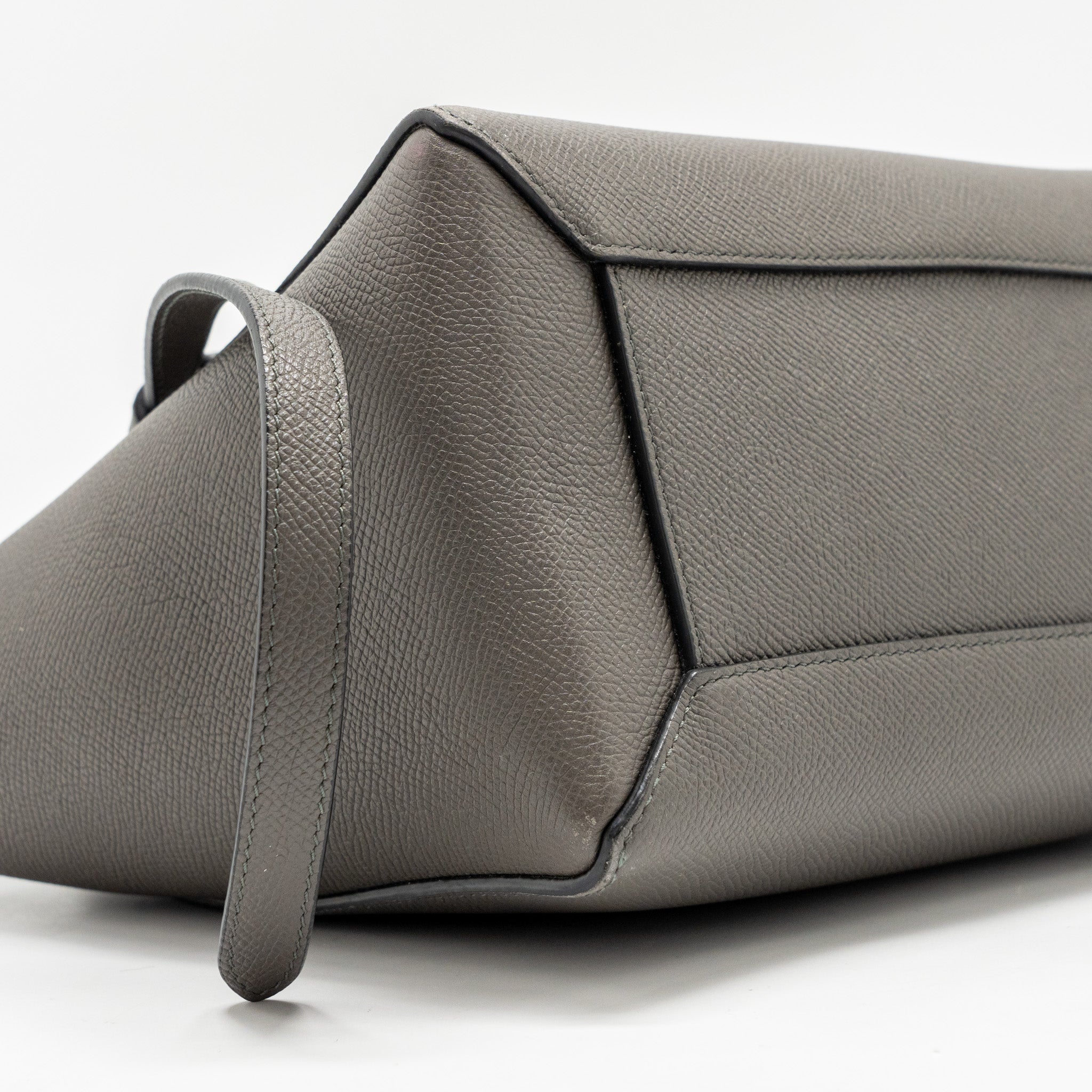 CELINE MICRO BELT BAG GRAINED CALFSKIN GREY GHW