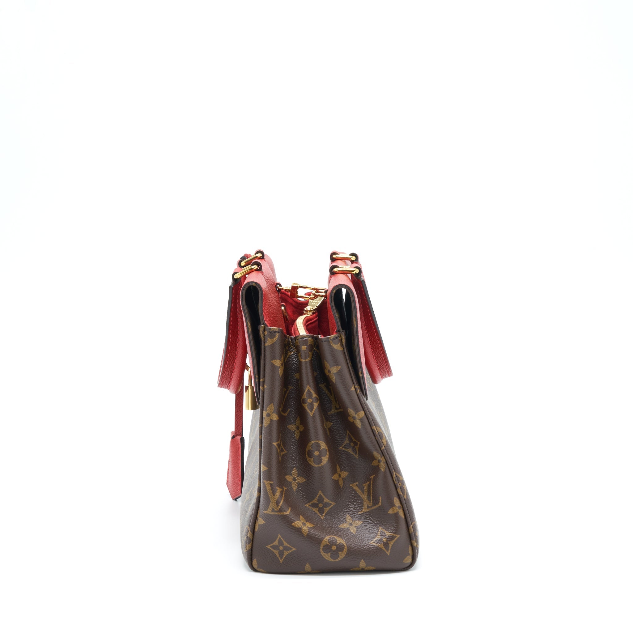 LOUIS VUITTON VENUS BAG LEATHER/MONOGRAM CANVAS RED YEAR 2016