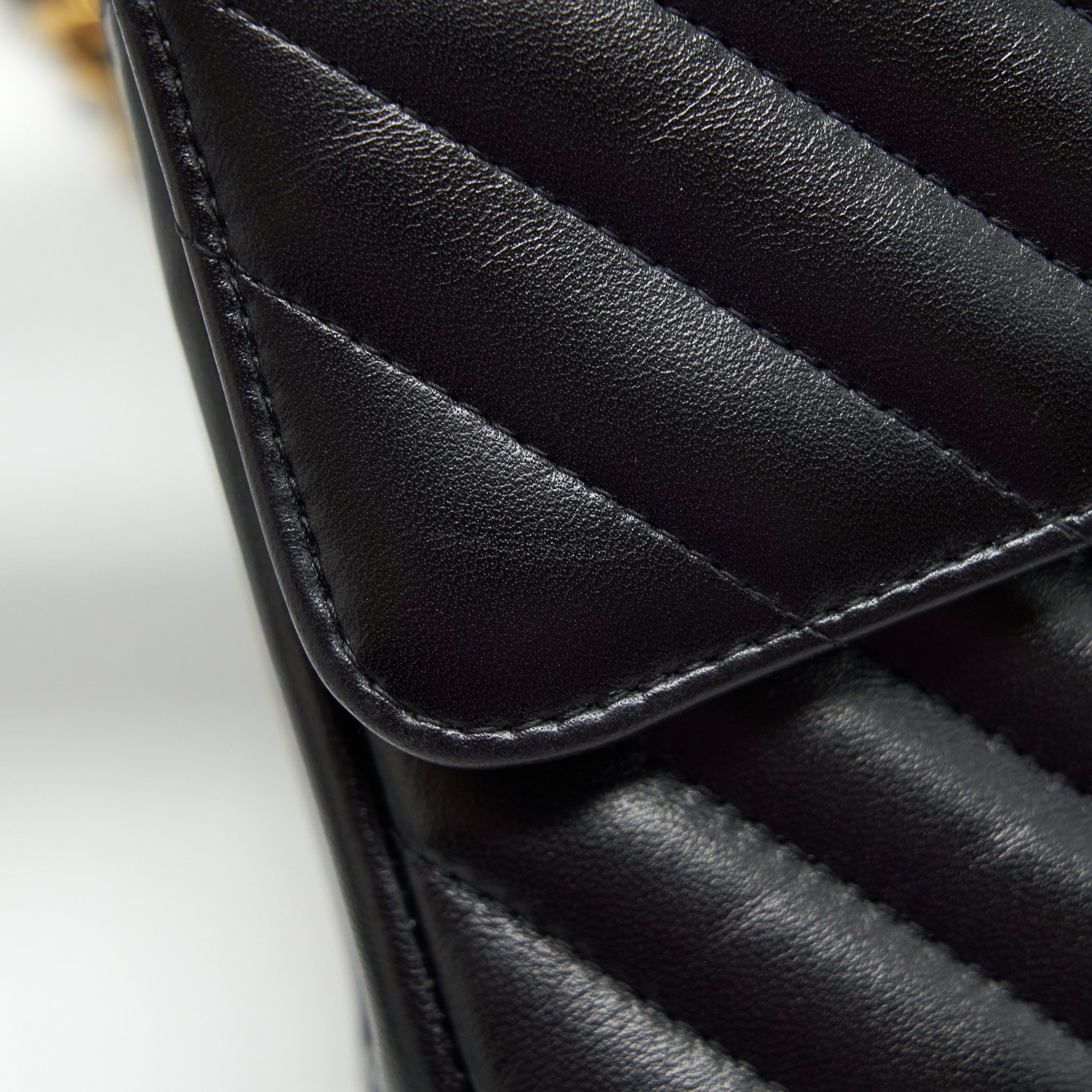 CHANEL SMALL CLASSIC DOUBLE FLAP BAG CHEVRON LAMBSKIN BLACK GHW