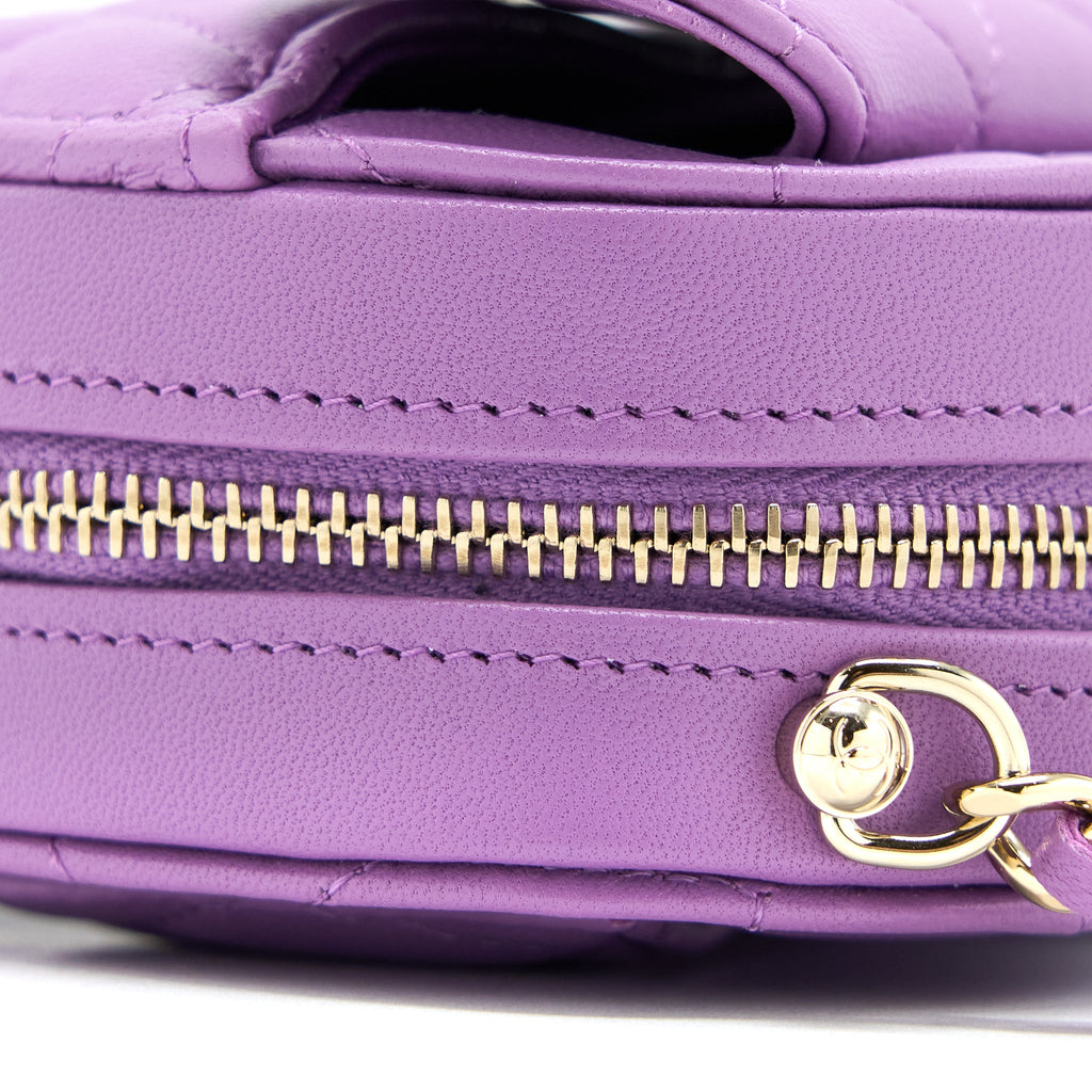 CHANEL SMALL HEART BAG LAMBSKIN PURPLE LGHW