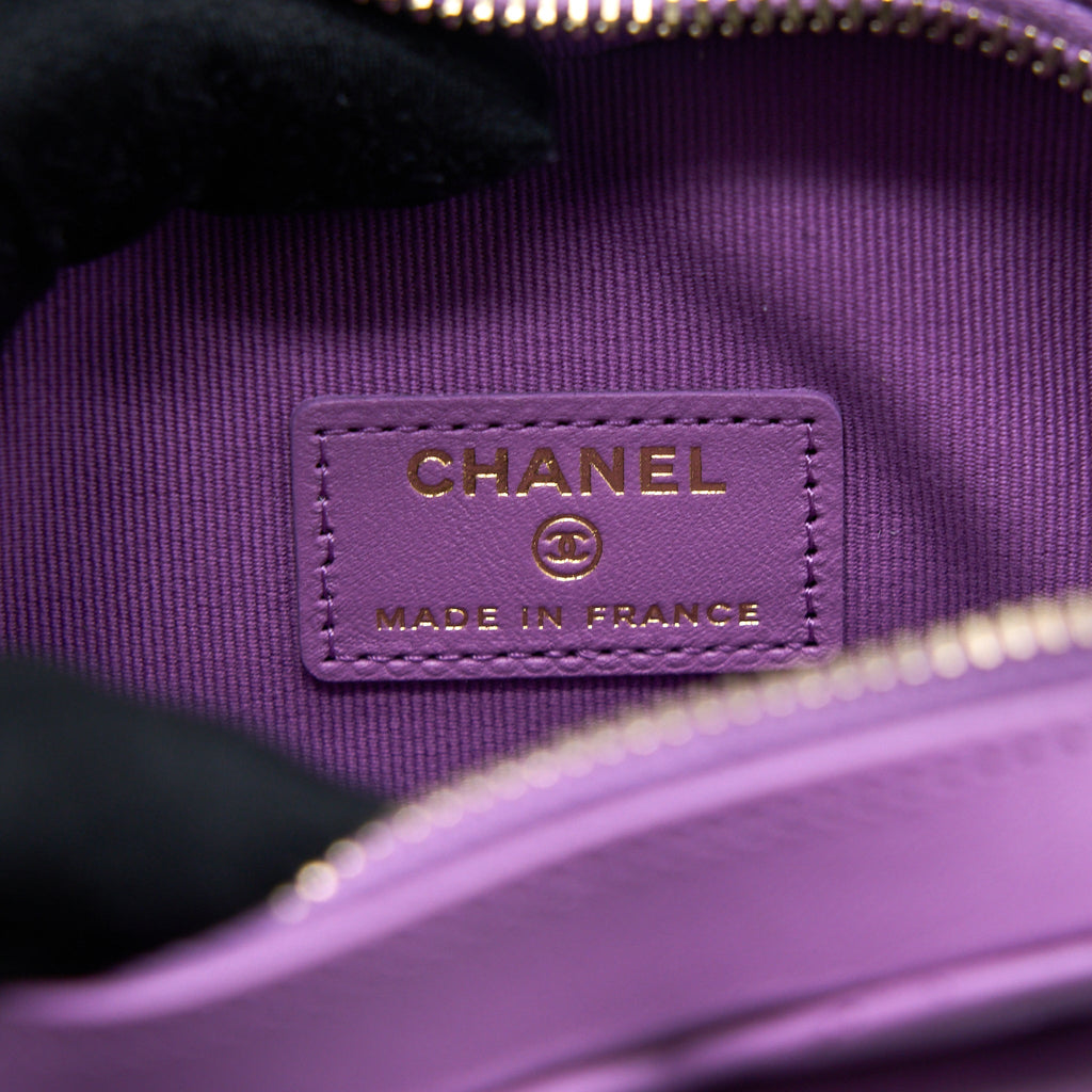 CHANEL SMALL HEART BAG LAMBSKIN PURPLE LGHW