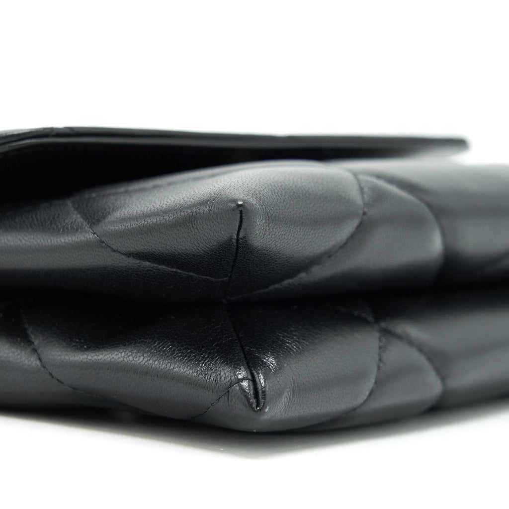 CHANEL 19 CLUTCH LAMBSKIN BLACK GHW