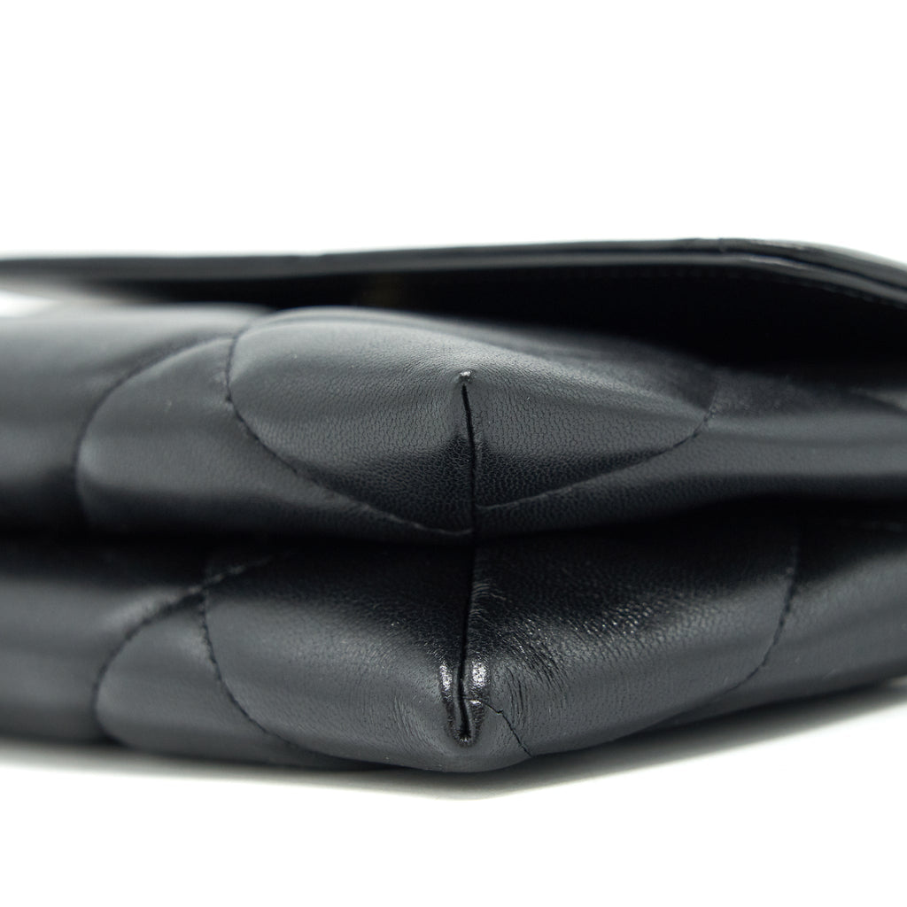 CHANEL 19 CLUTCH LAMBSKIN BLACK GHW
