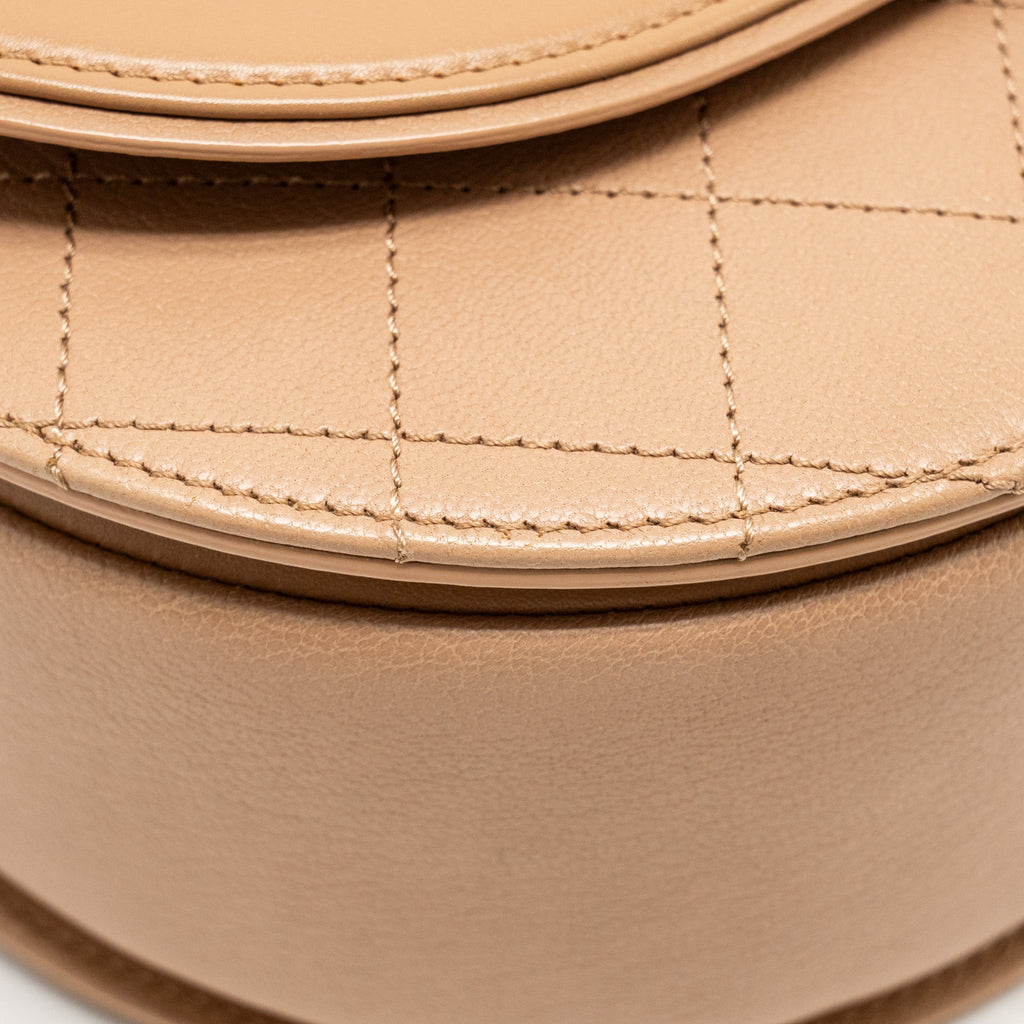 CHANEL COCO CURVE FLAP BAG CALFSKIN BEIGE GHW