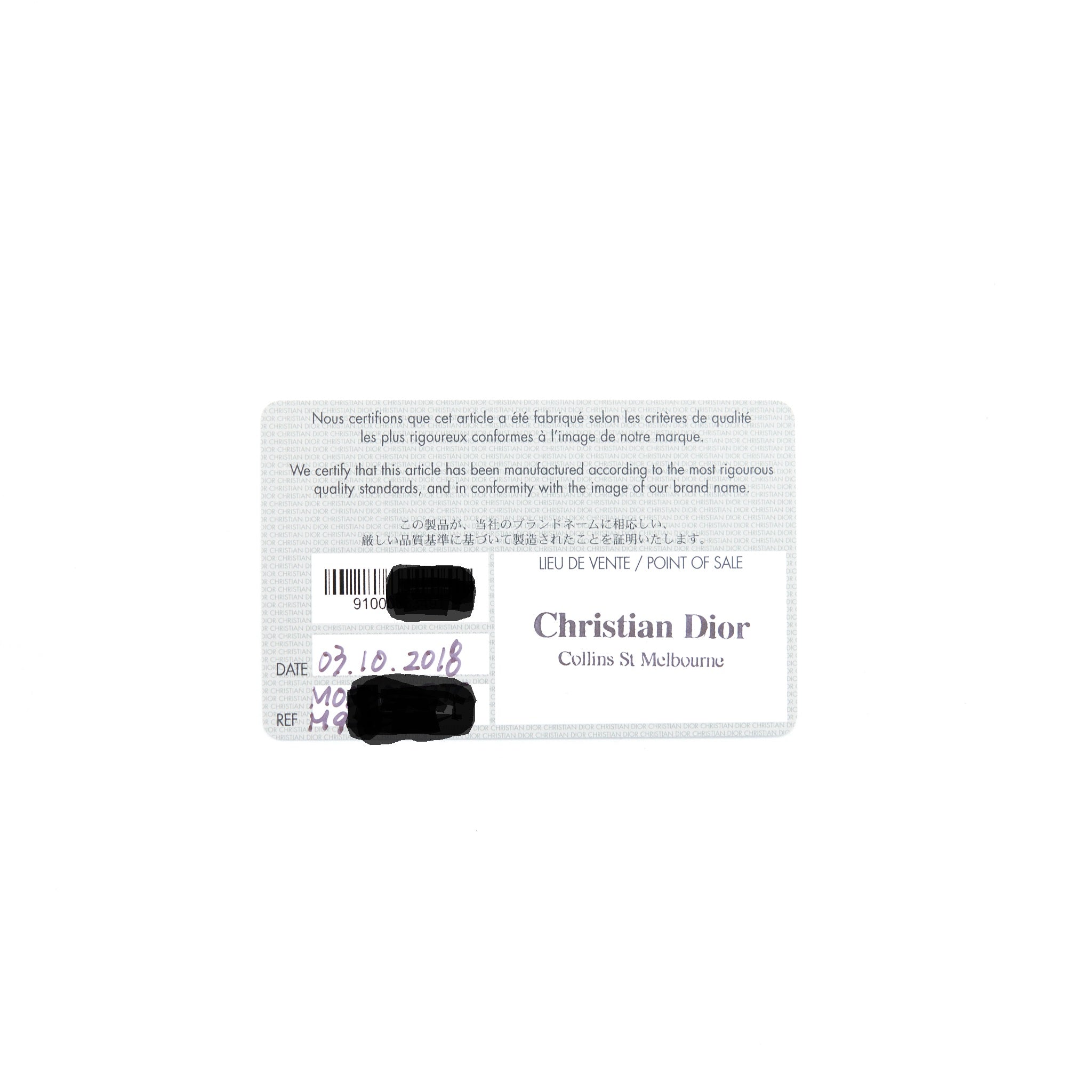 CHRISTIAN DIOR SATIN CRYSTAL CANNAGE MINI LADY DIOR IN NAVY