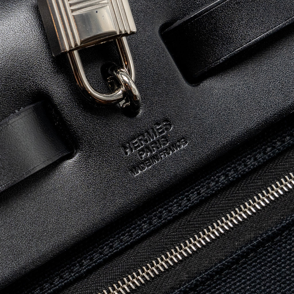 HERMES HERBAG 31 ZIP BAG CANVAS/HUNTER BLACK SHW