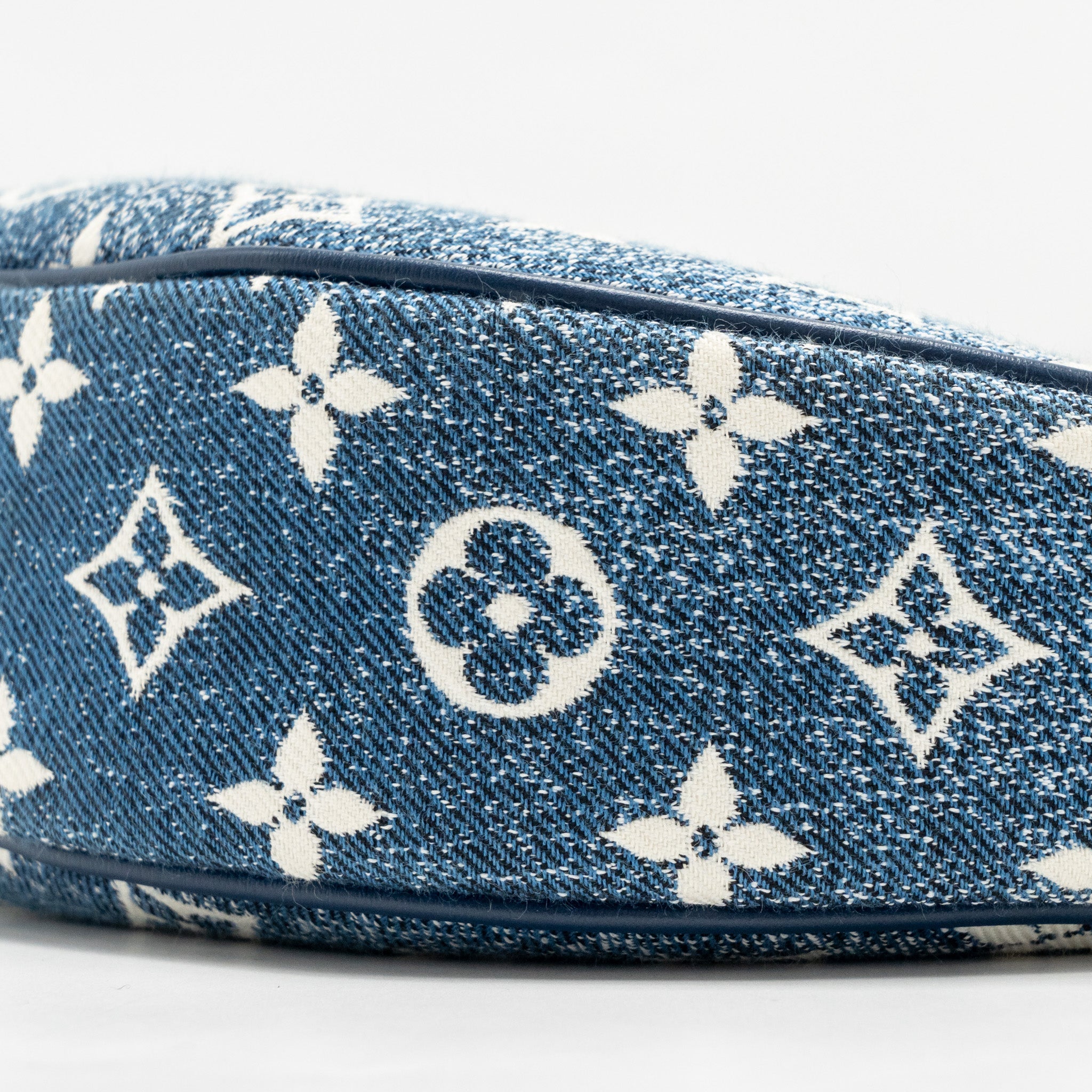 LOUIS VUITTON HALF-MOON LOOP BAGUETTE BAG DENIM BLUE GHW