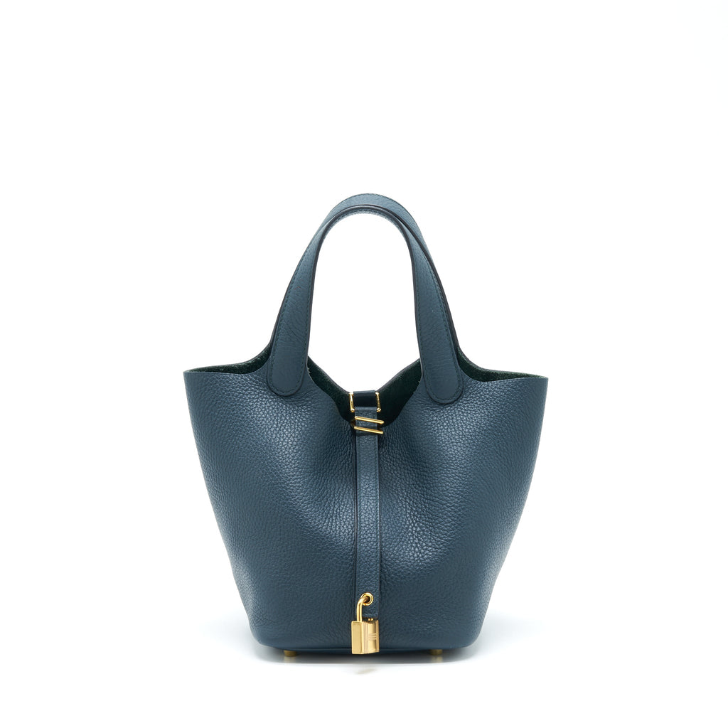 HERMES PICOTIN 18 LOCK BAG 6O VERT CYPRES GHW