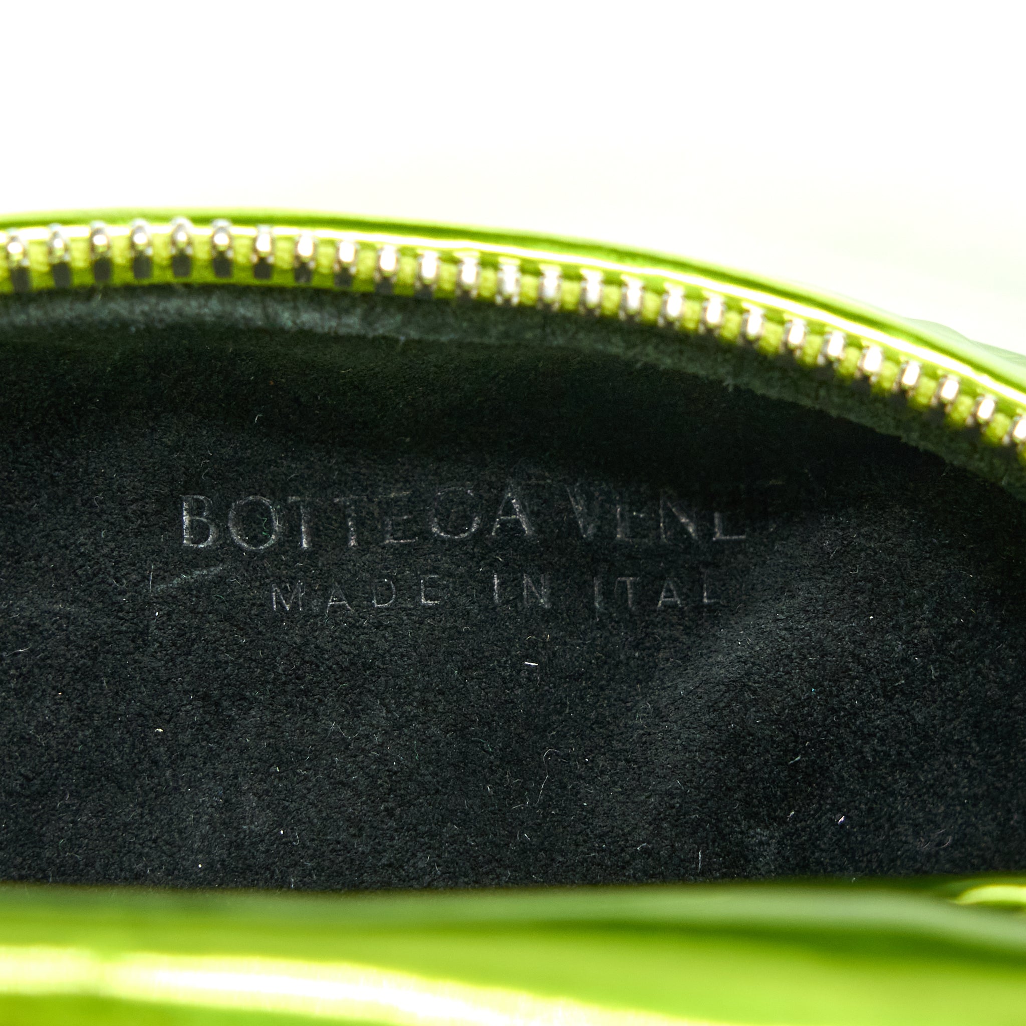 BOTTEGA VENETA MINI JODIE KNOTTED METALLIC GREEN SHW