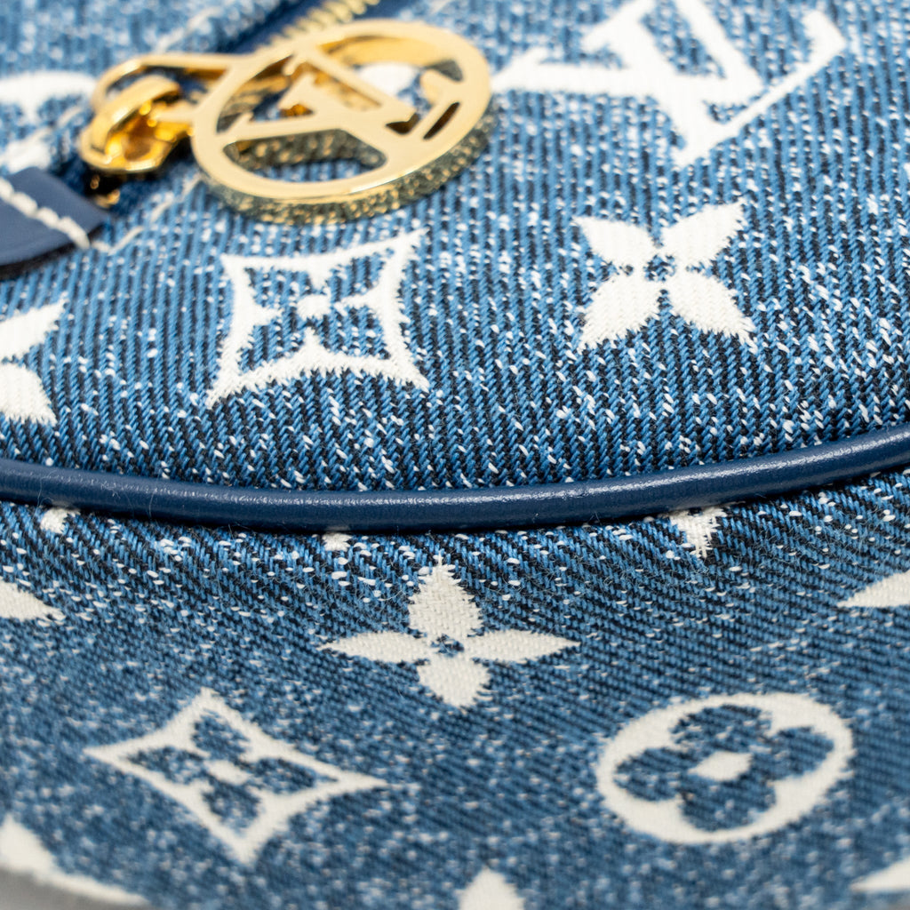 LOUIS VUITTON HALF-MOON LOOP BAGUETTE BAG DENIM BLUE GHW
