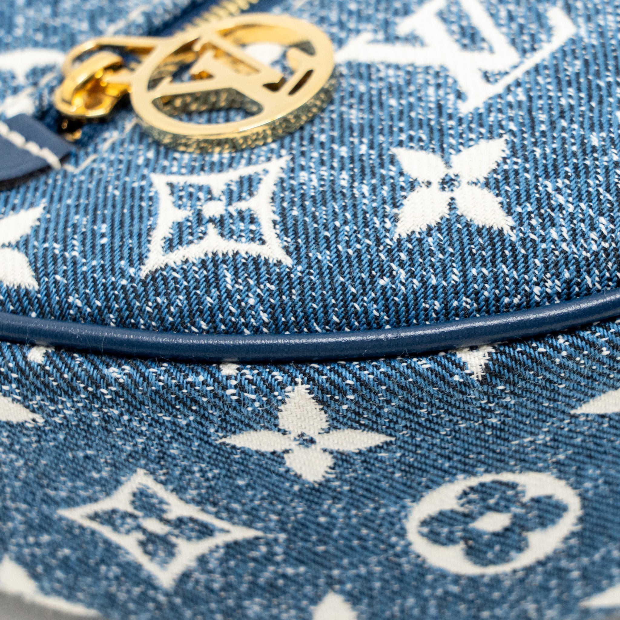 LOUIS VUITTON HALF-MOON LOOP BAGUETTE BAG DENIM BLUE GHW