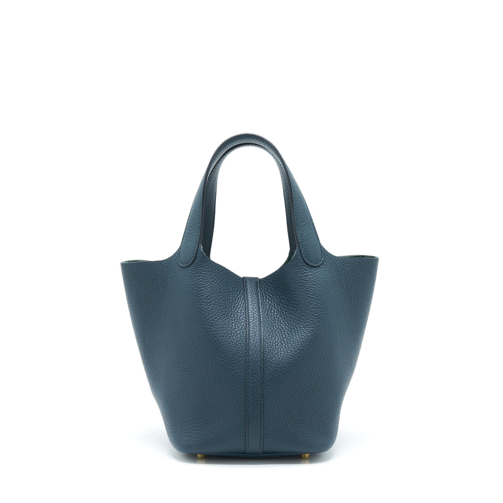 HERMES PICOTIN 18 LOCK BAG 6O VERT CYPRES GHW