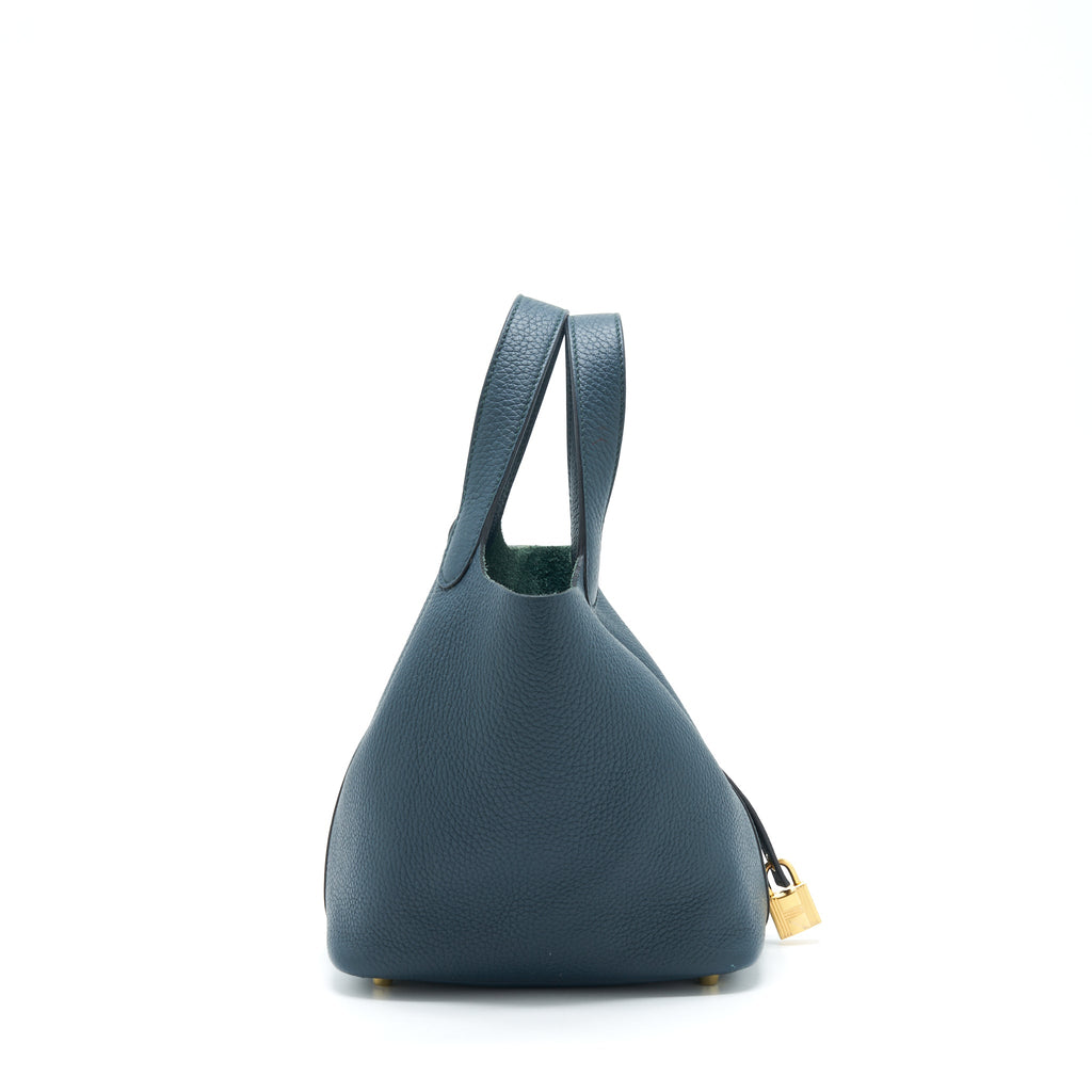 HERMES PICOTIN 18 LOCK BAG 6O VERT CYPRES GHW