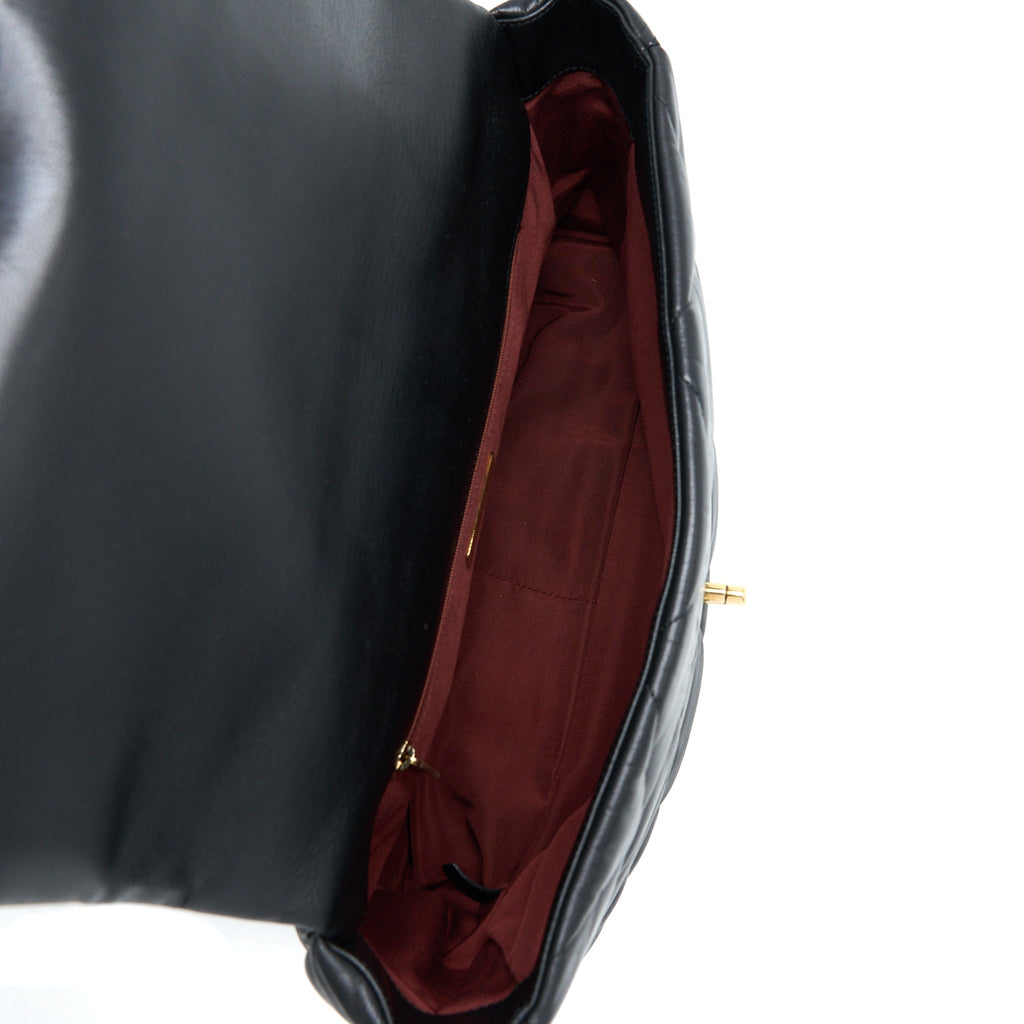 CHANEL MAXI 19 BAG GOATSKIN BLACK MULTICOLOUR HARDWARE