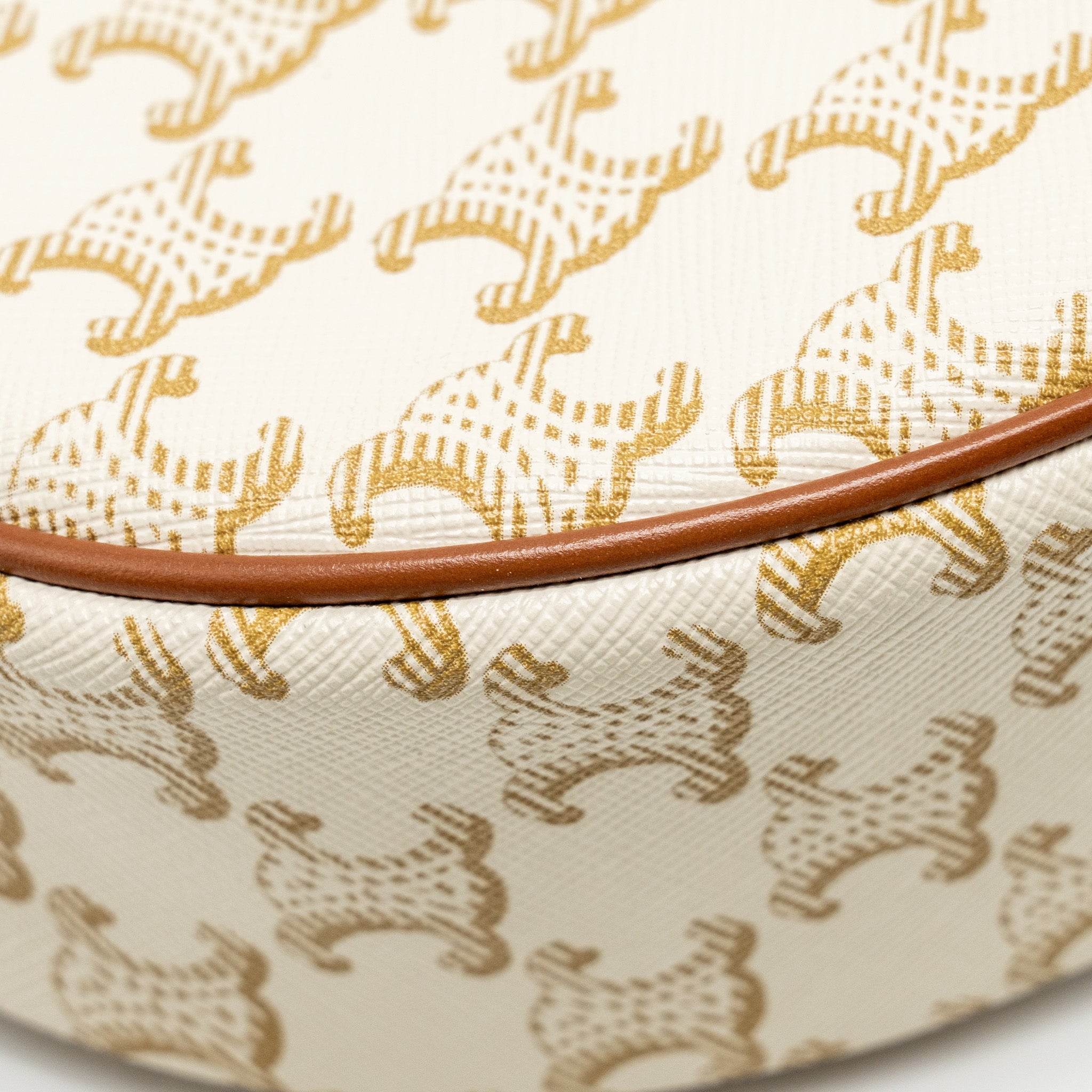 CELINE MEDIUM AVA BAG TRIOMPHE CANVAS/CALFSKIN WHITE/BROWN GHW
