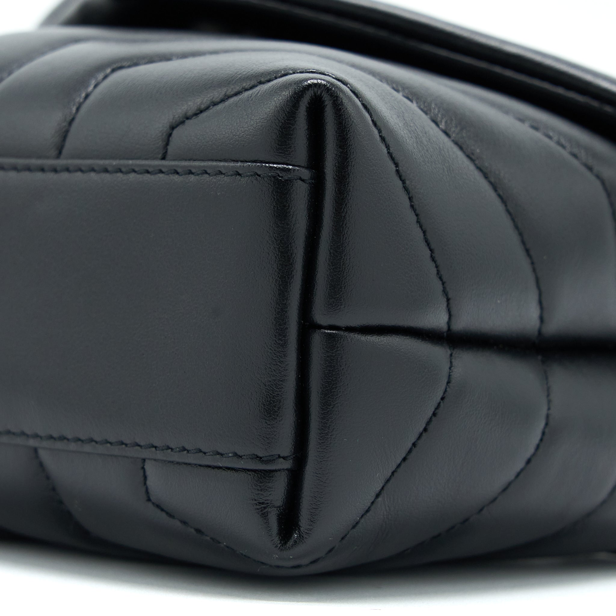 SAINT LAURENT LOULOU TOY STRAP BAG CALFSKIN BLACK SHW