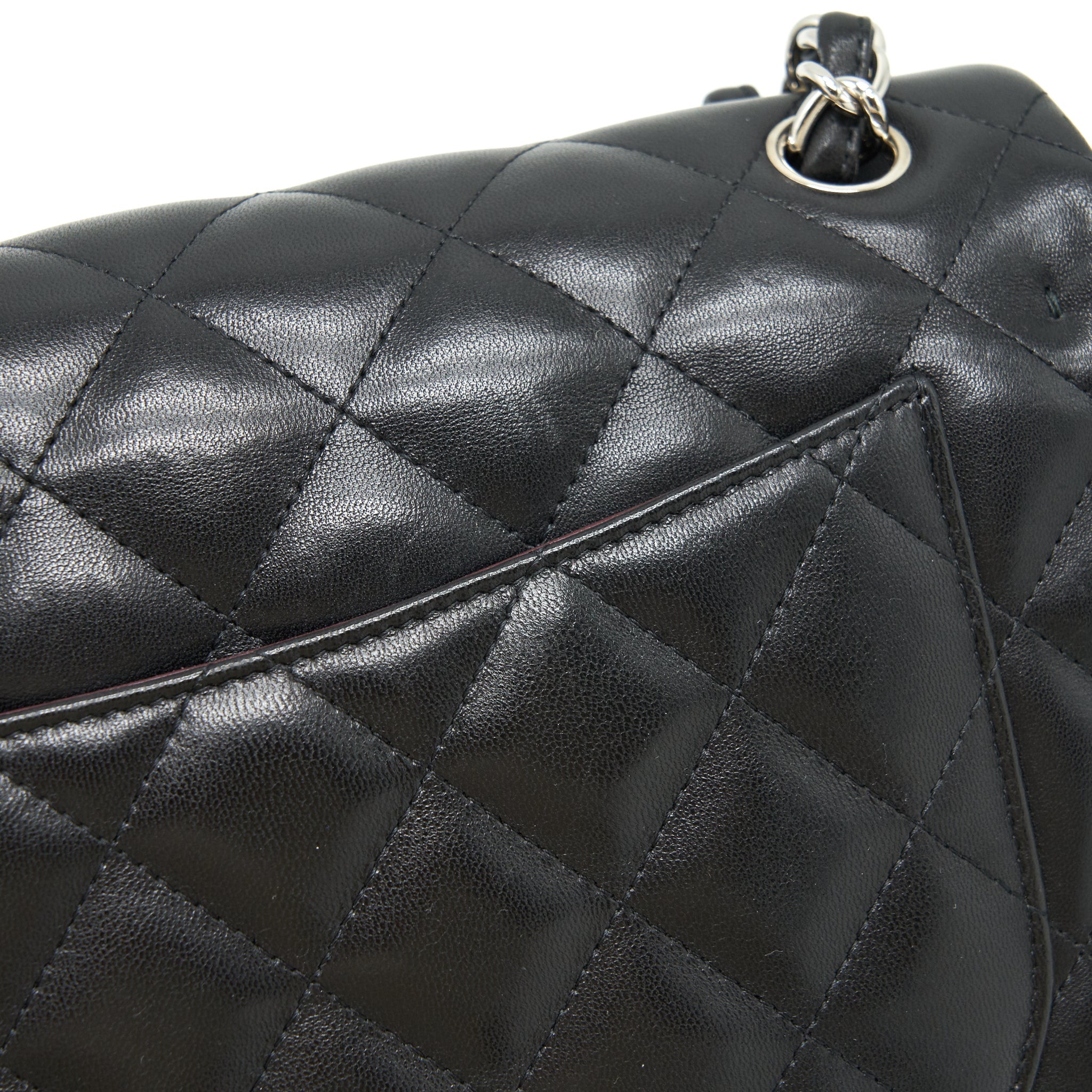CHANEL CLASSIC JUMBO DOUBLE FLAP BAG LAMBSKIN BLACK SHW