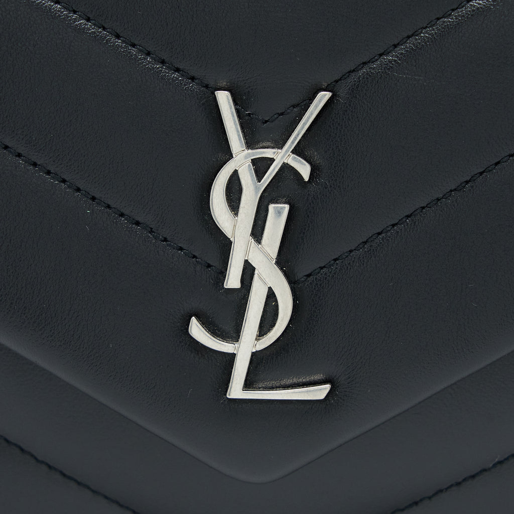 SAINT LAURENT LOULOU TOY STRAP BAG CALFSKIN BLACK SHW