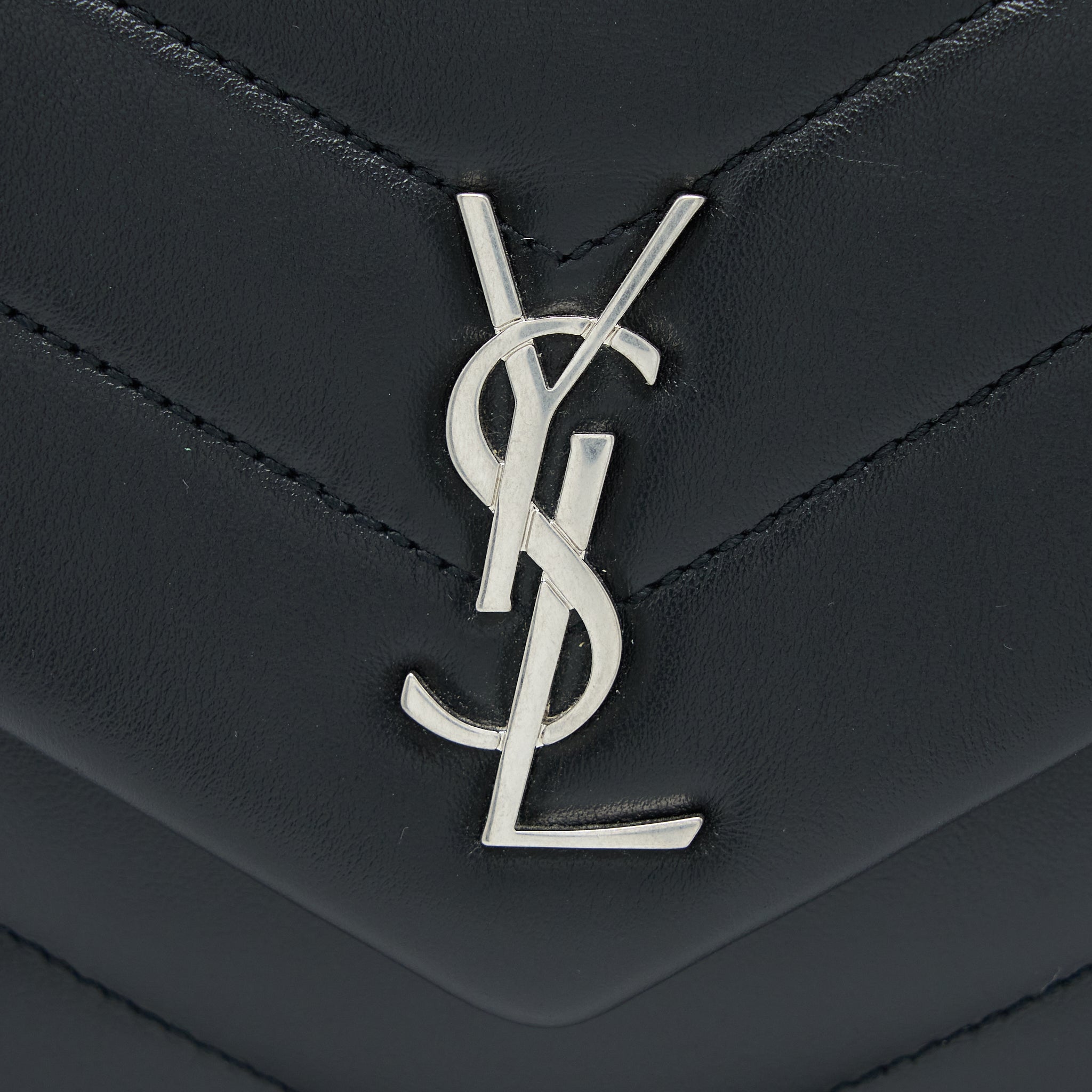 SAINT LAURENT LOULOU TOY STRAP BAG CALFSKIN BLACK SHW